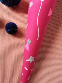 Konfetti Schultüte Pink aus Stoff 70cm 10