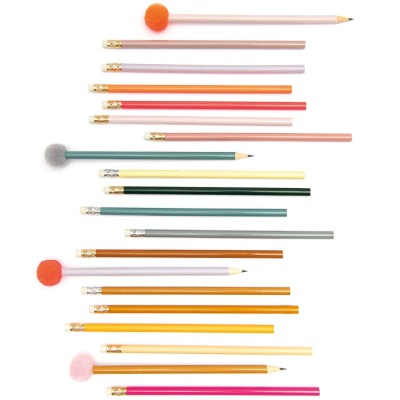 Bleistift mit Pompon in versch Farben