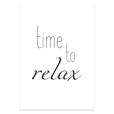 Wandspruch time to relax - 1 x DIN A4