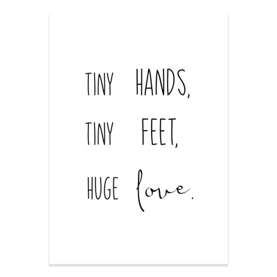 Wandspruch Kleine Hände, kleine Füße, große Liebe. ENGLISCH - 1 x DIN A4