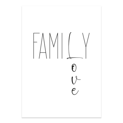 Wandspruch Family love - 1 x DIN A4