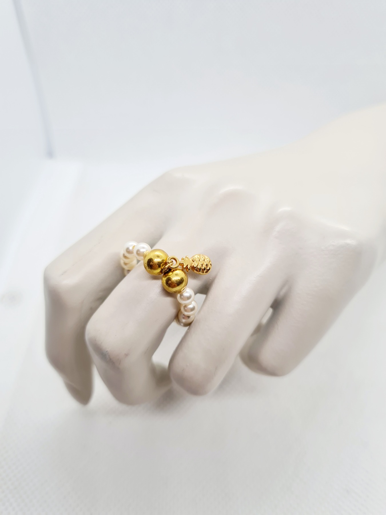 Ringe aus Swarovski Crystal Pearls in mauve flieder und ivory 9