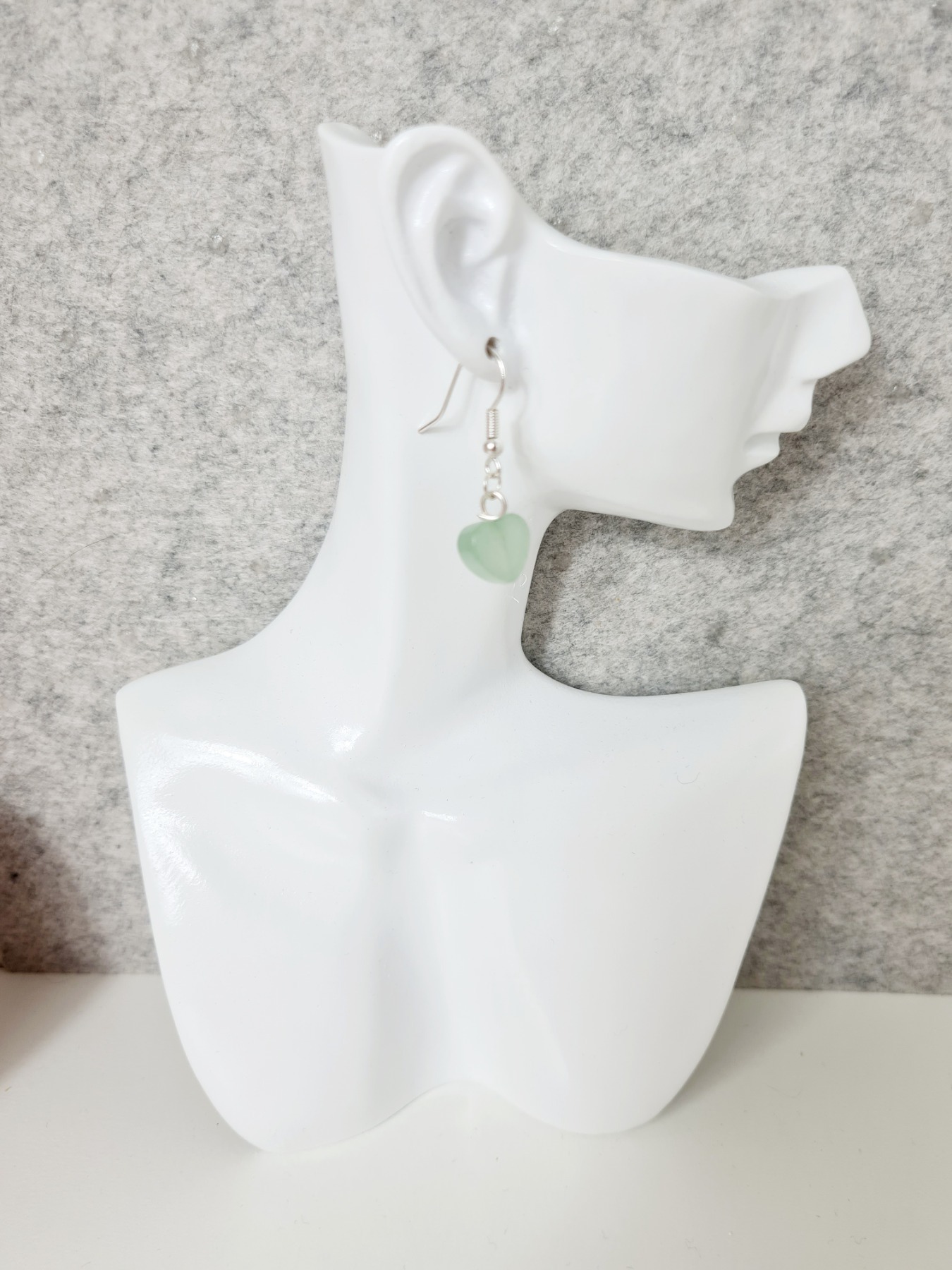 Ohrringe mit Natursteinherzen Sterling Silber Ohrringe 9