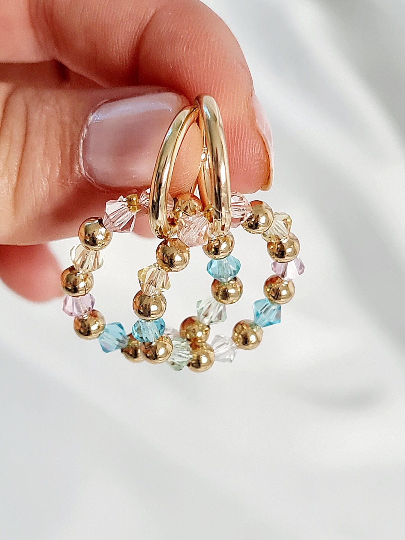 Ohrringe aus Glasfacettenperlen Edle Perlenohrringe Elegante Ohrringe 9