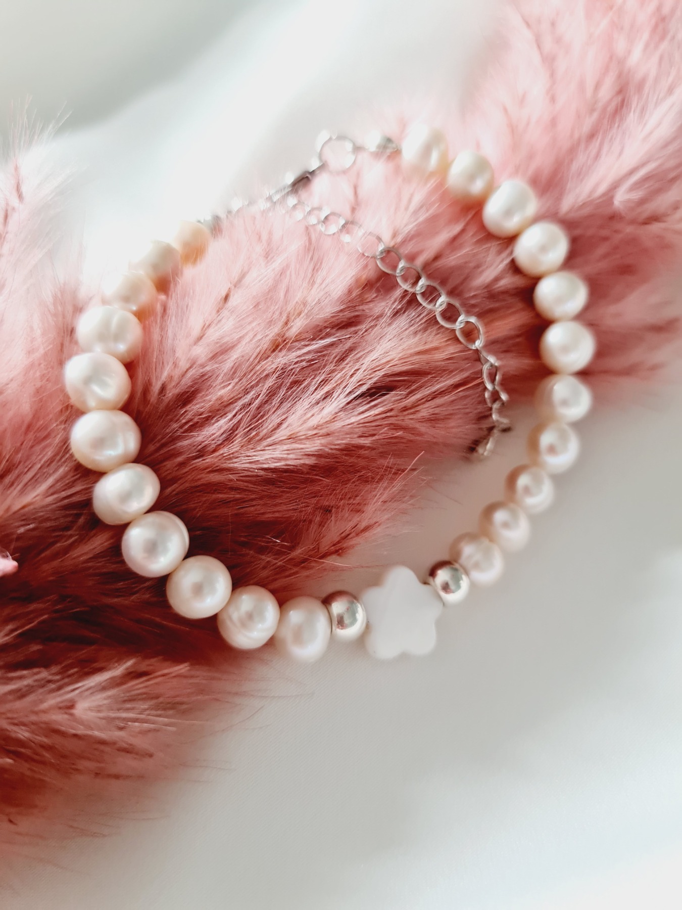 Luxus Perlenarmbänder Weißer Luxus Süßwasser Zucht Modebewusste Frauen 4