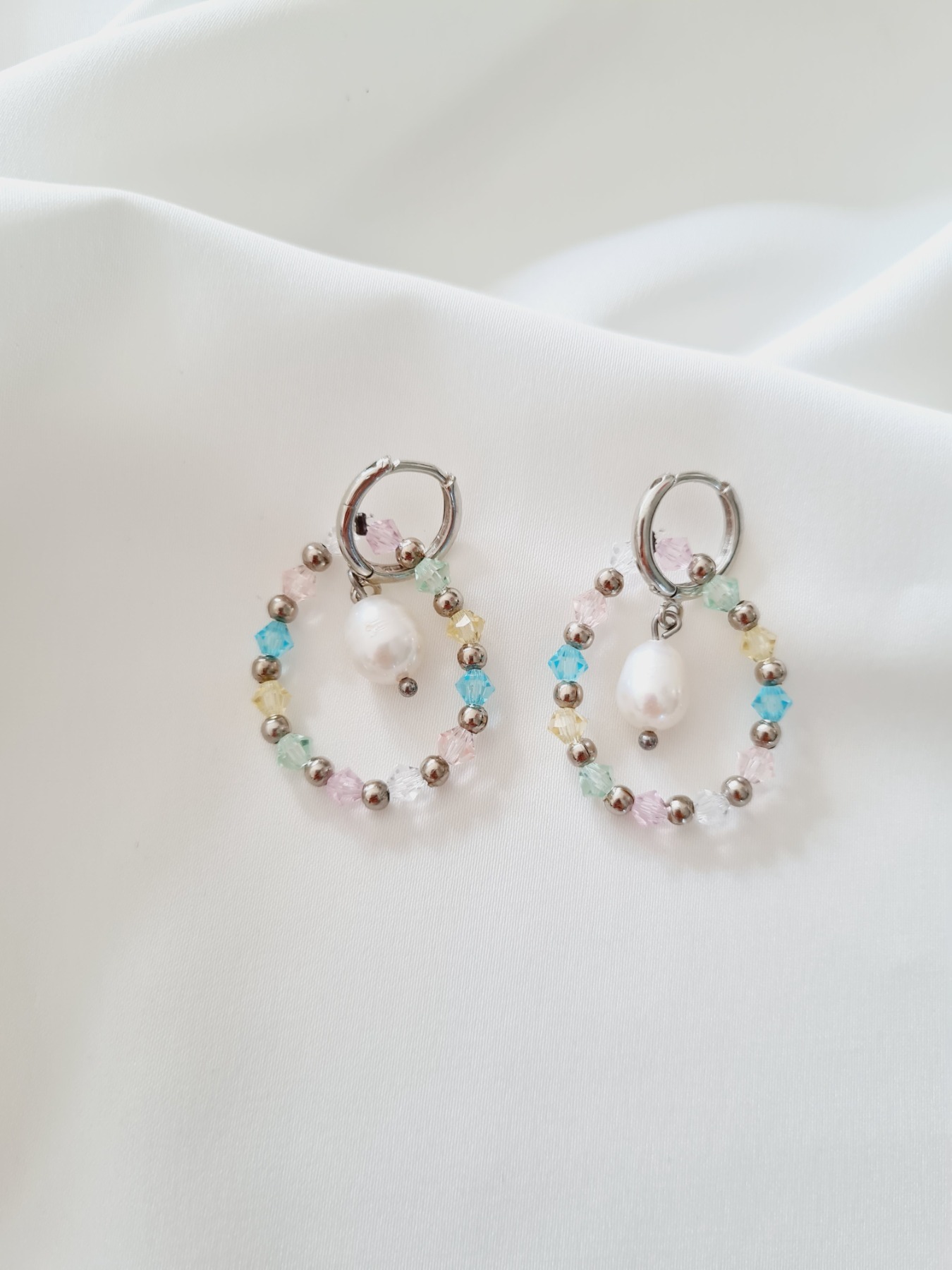 Ohrringe aus Preciosa Perlen mit Süßwasserperlen 6