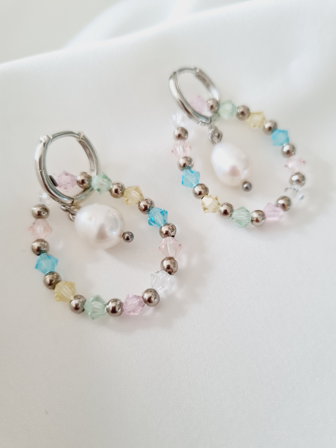 Ohrringe aus Preciosa Perlen mit Süßwasserperlen 5