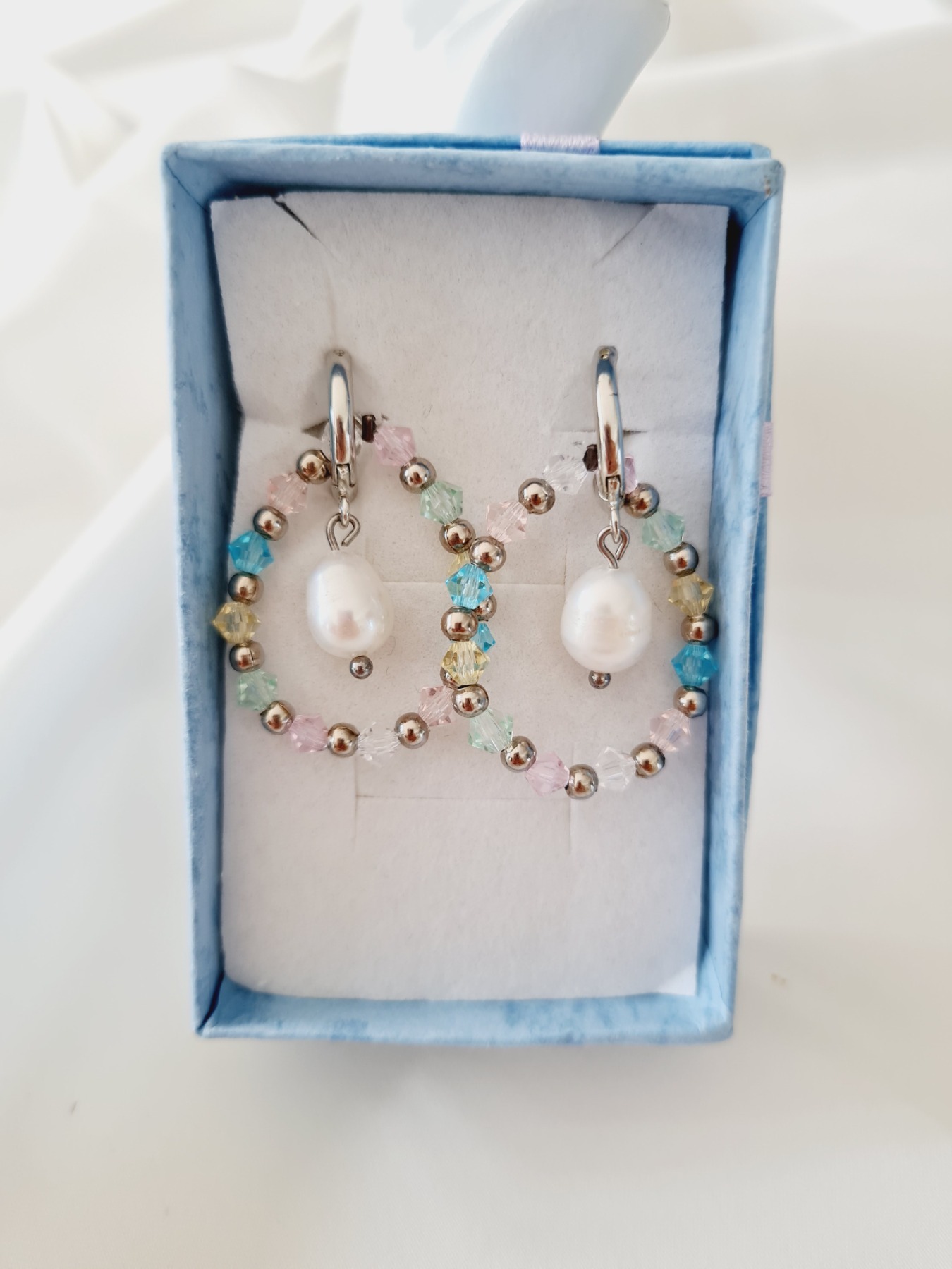 Ohrringe aus Preciosa Perlen mit Süßwasserperlen 4