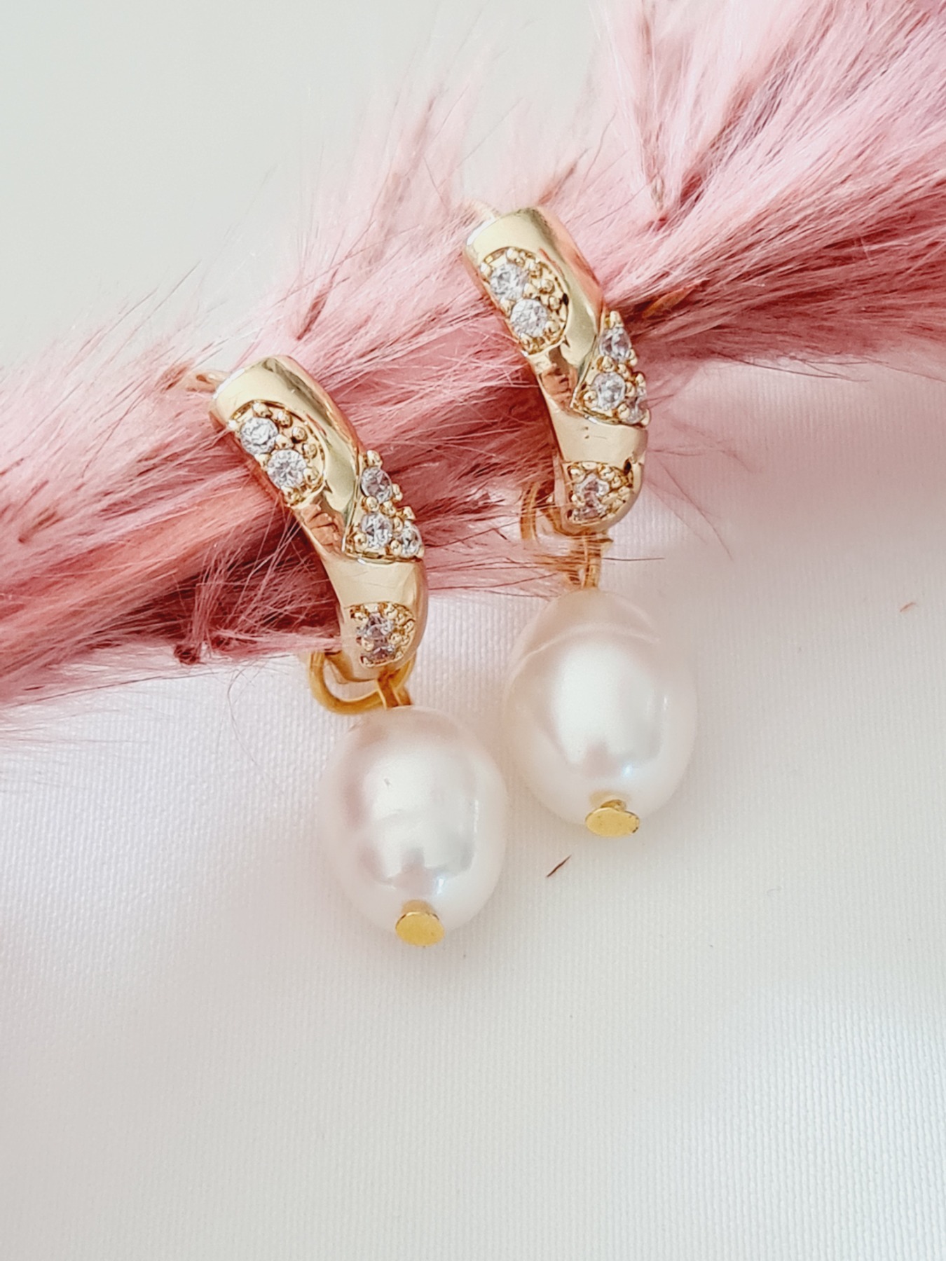 Funkelnde Ohrringe Perlen Ohrringe elegante Ohrringe Edelstahl Ohrringe