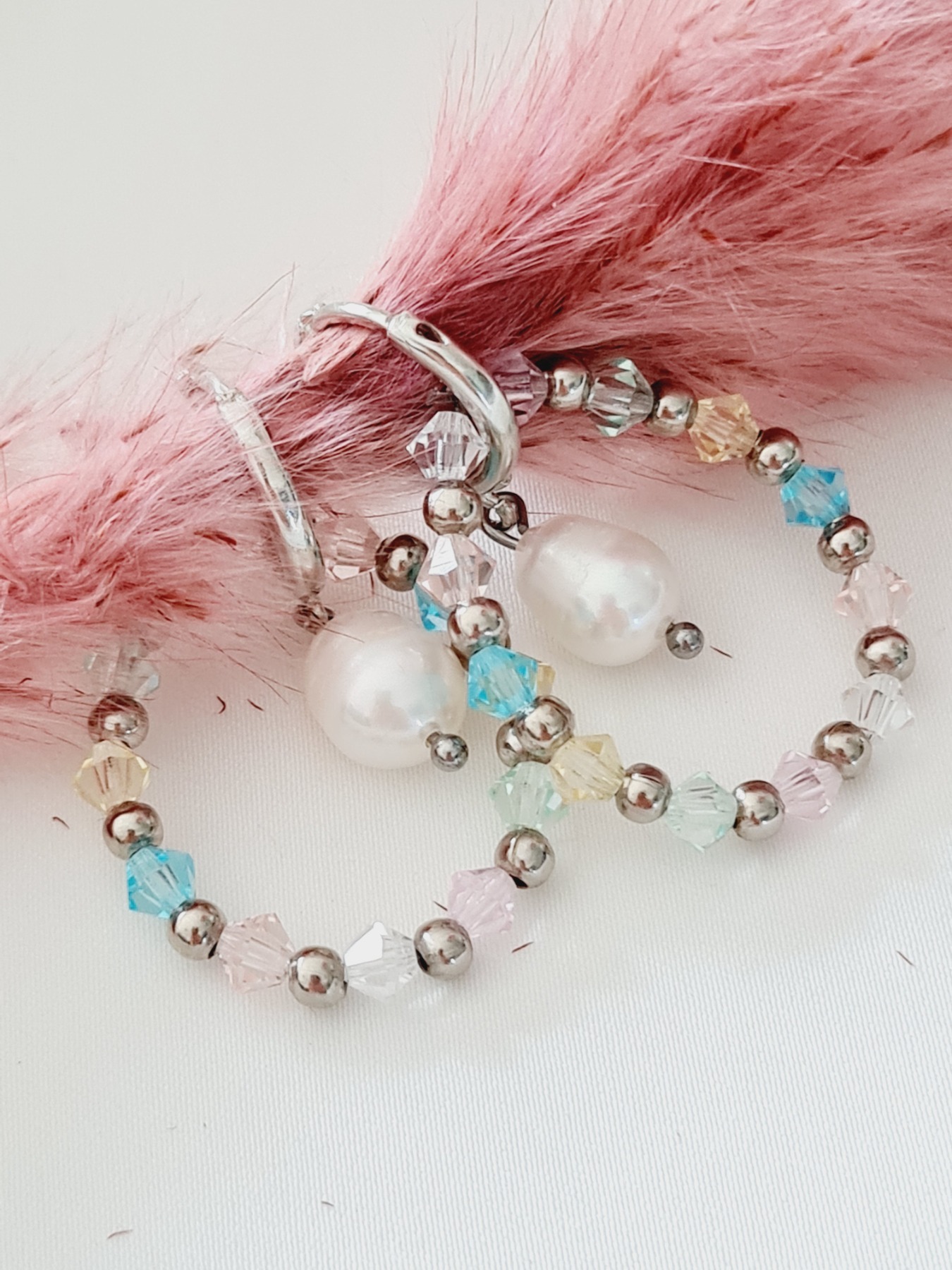 Ohrringe aus Preciosa Perlen mit Süßwasserperlen 2