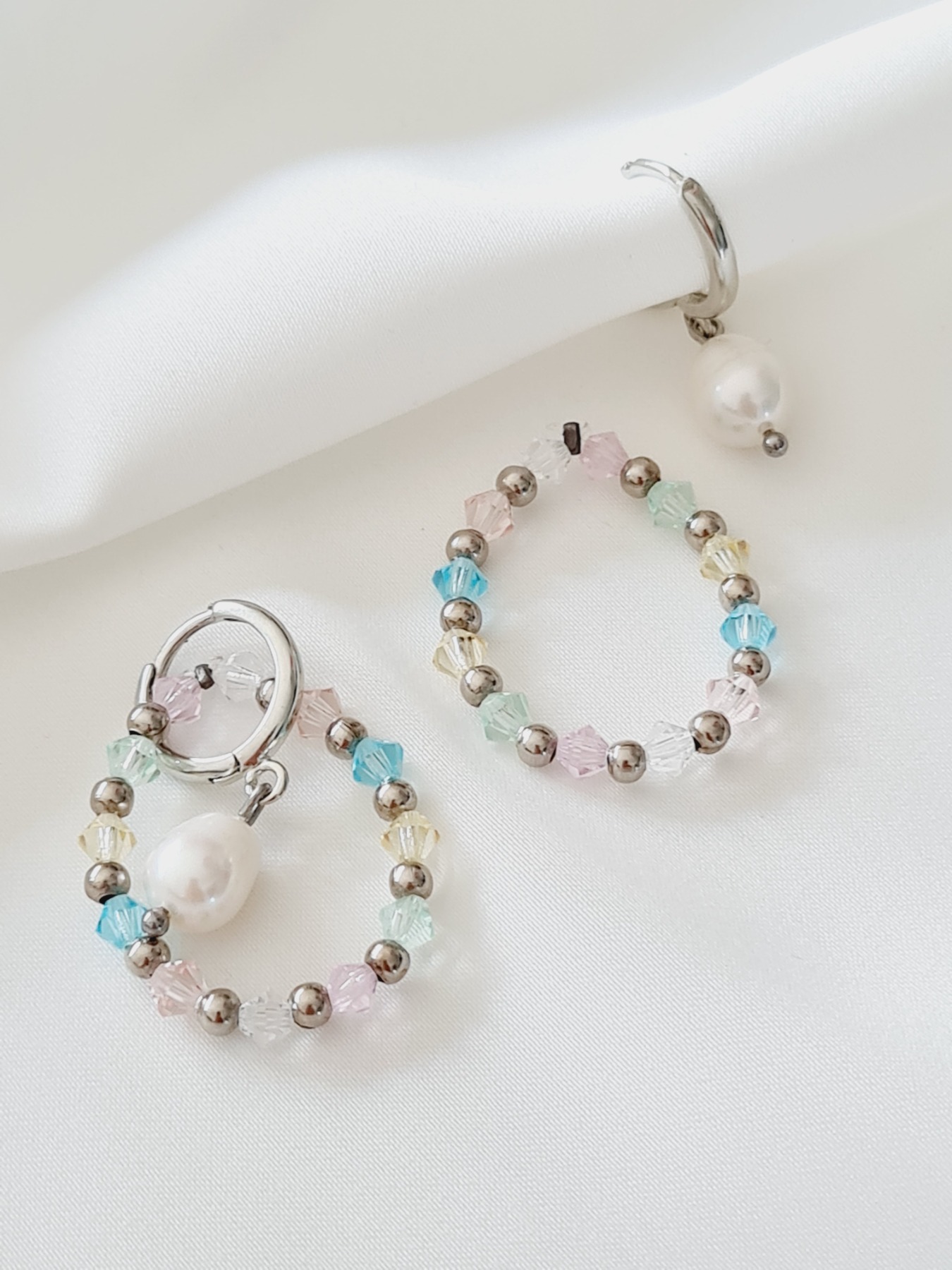 Ohrringe aus Preciosa Perlen mit Süßwasserperlen 7