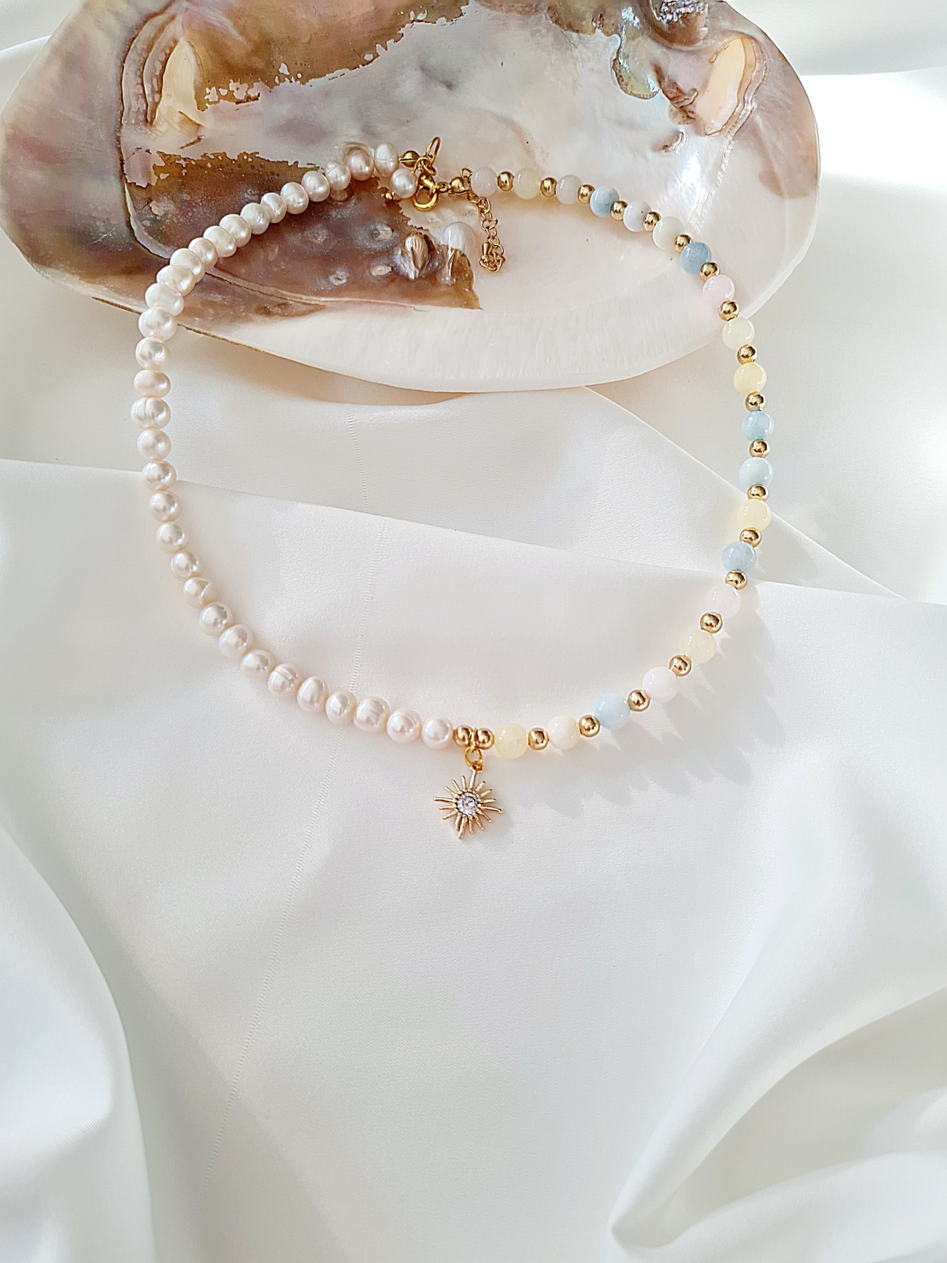 Handgefertigte Perlenkette Luxus Perlenkette einzigartige Perlenkette 5