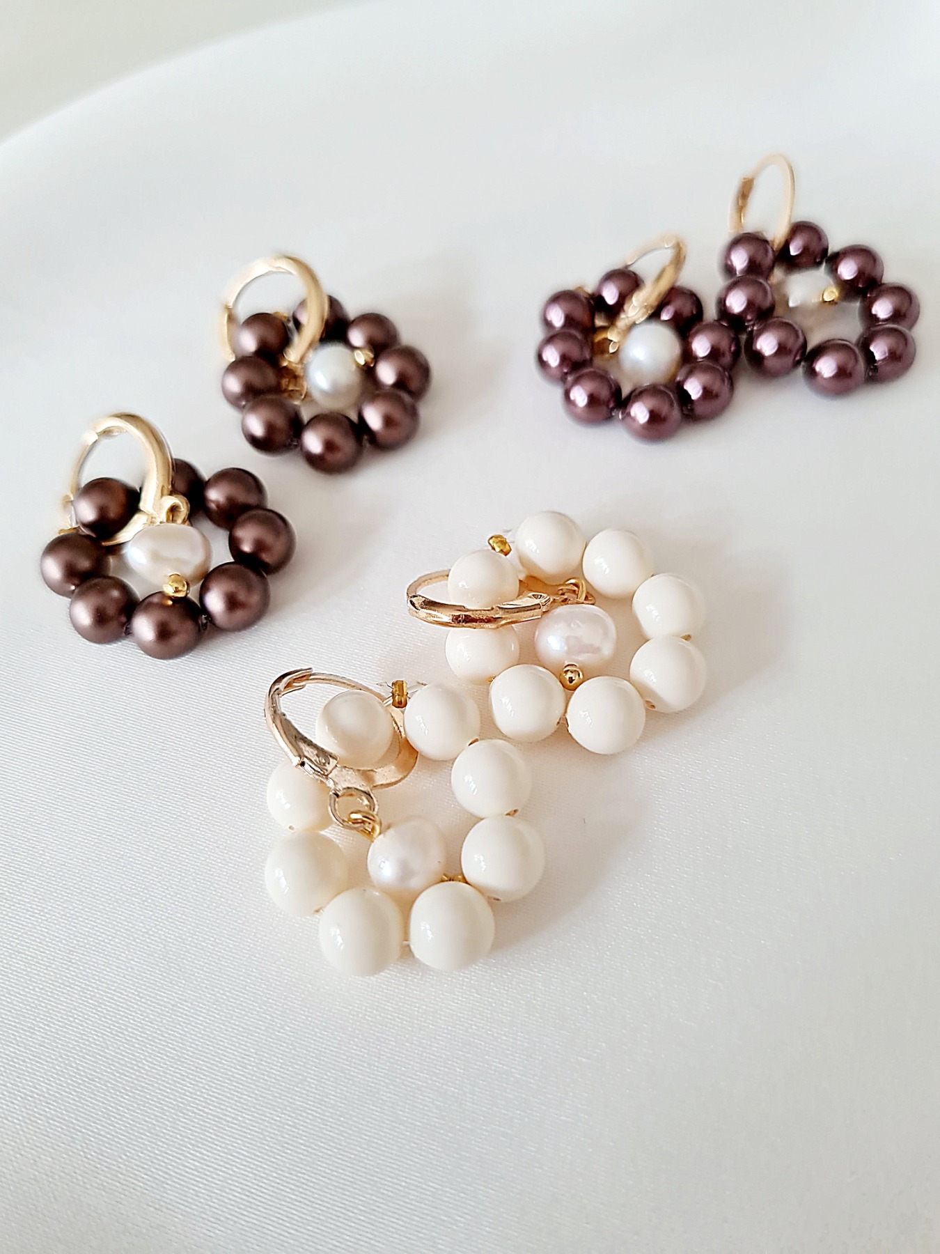 Ohrringe aus Swarovski Crystal Pearls elegante Ohrringe Perlenohrringe 3