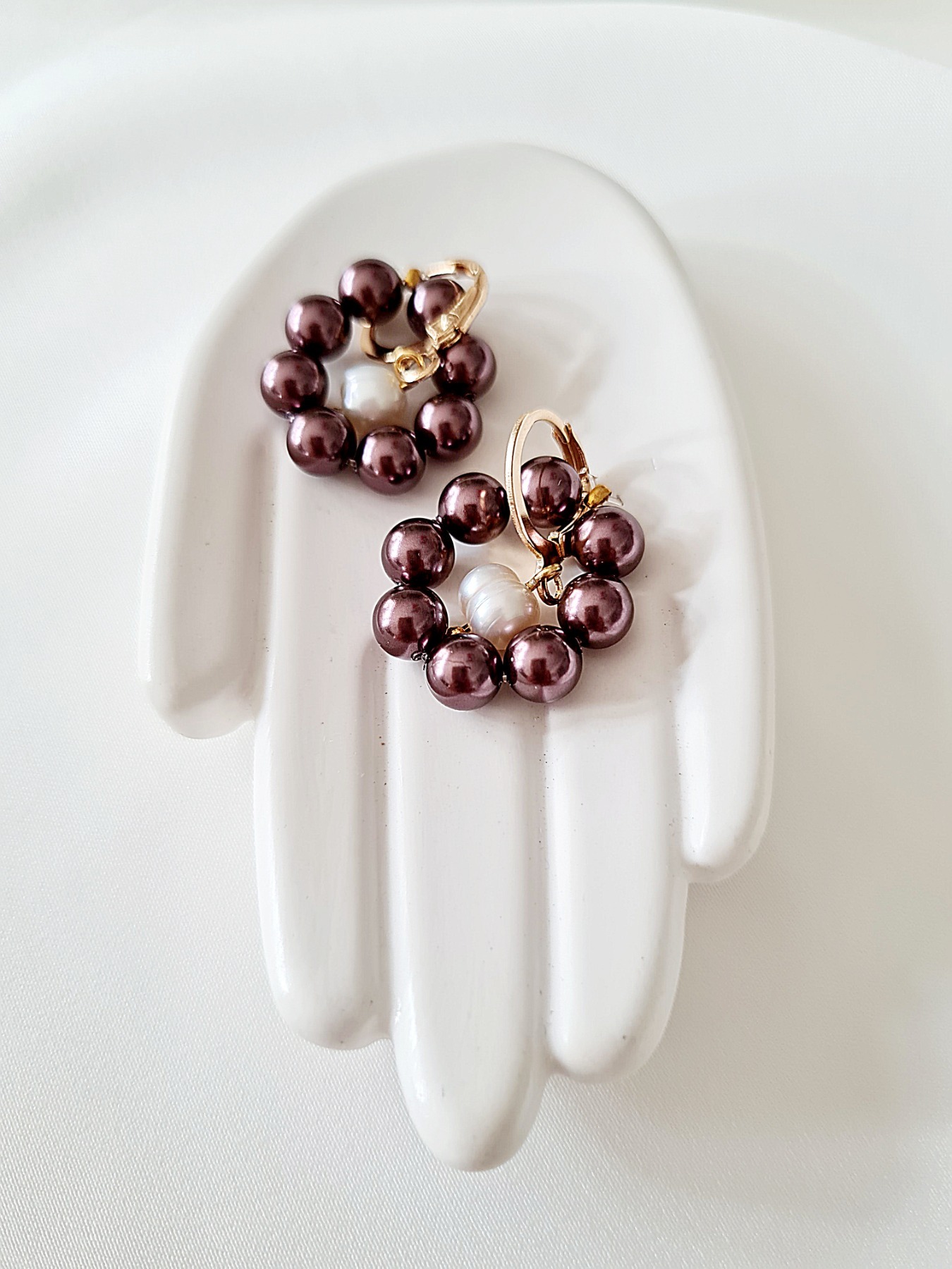 Ohrringe aus Swarovski Crystal Pearls mit Süßwasserperle 5
