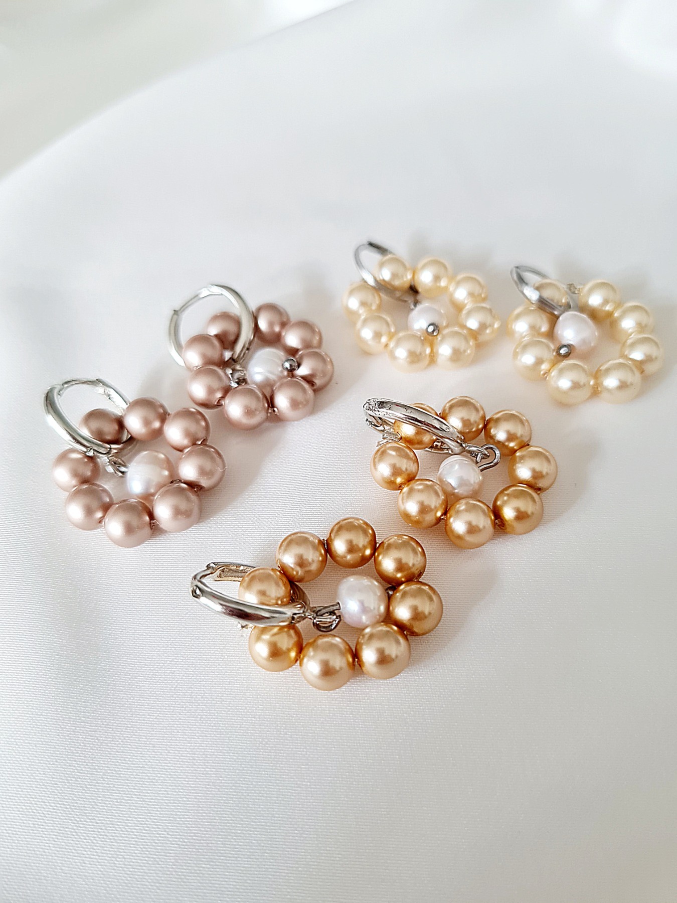 Ohrringe aus Swarovski Crystal Pearls mit Süßwasserperle 2