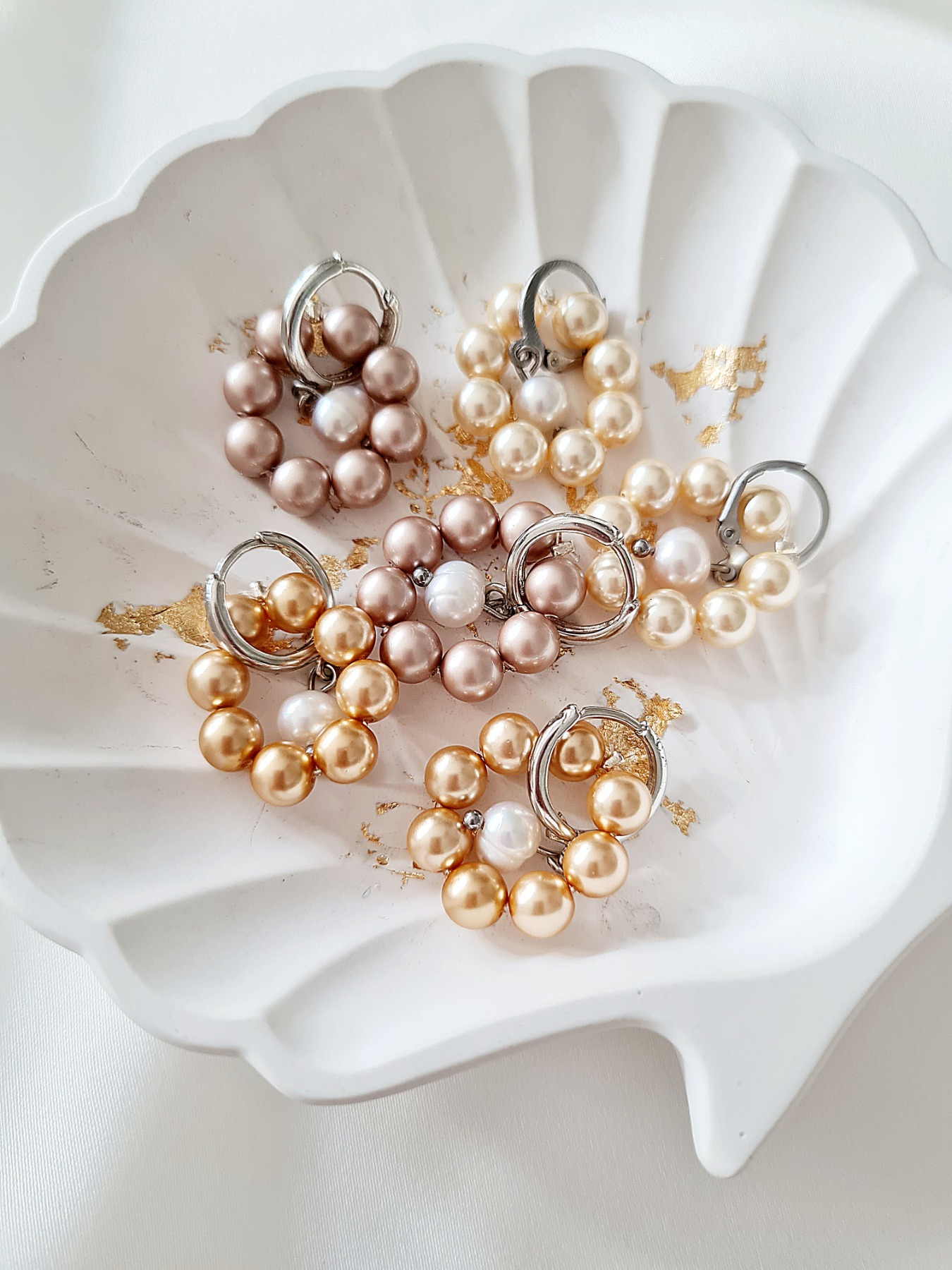 Ohrringe aus Swarovski Crystal Pearls mit Süßwasserperle 6