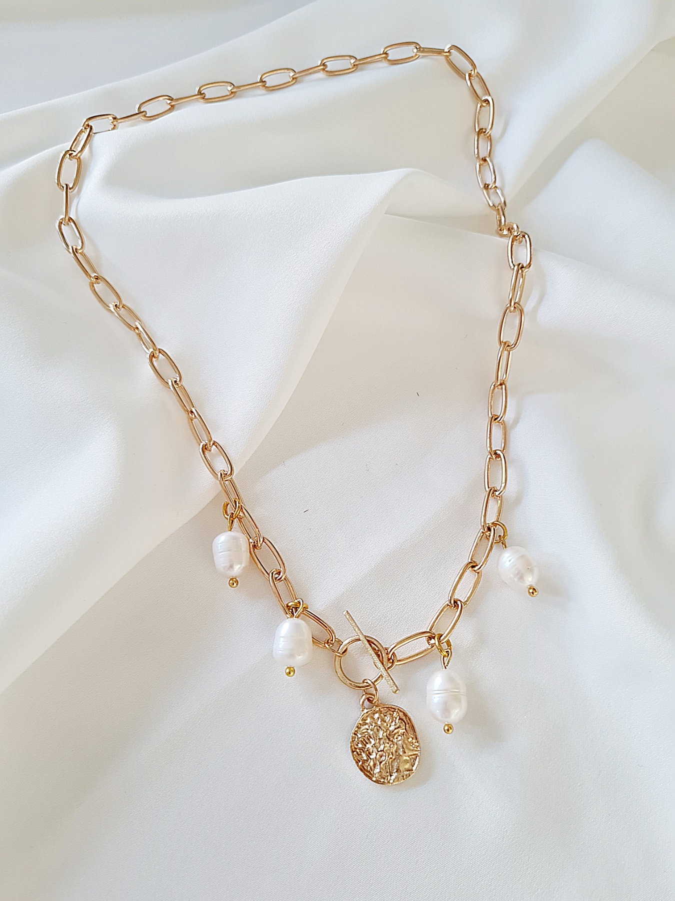 Handgefertigte Perlenkette Süßwasserperlenkette Frauen Halskette 9