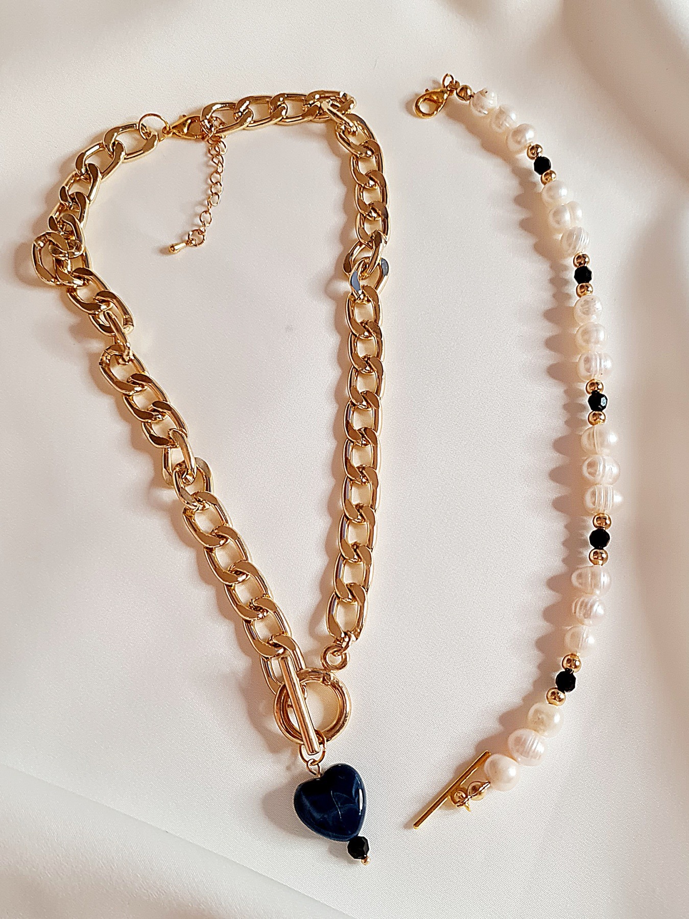 Halskette Süßwasser Raffiniert Perlen Gliederkette Mädchen originell Zucht 9