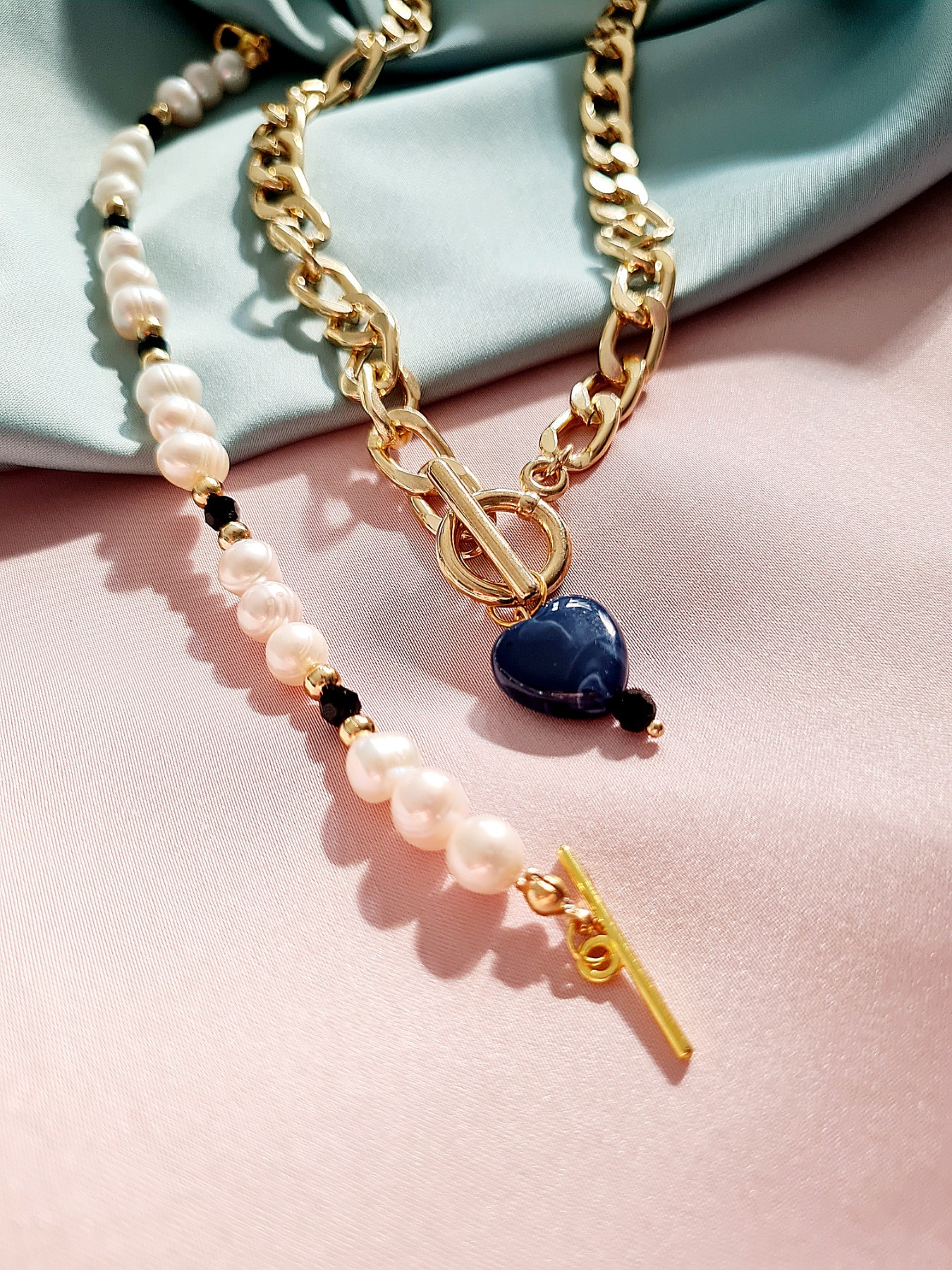 Halskette Süßwasser Raffiniert Perlen Gliederkette Mädchen originell Zucht 2