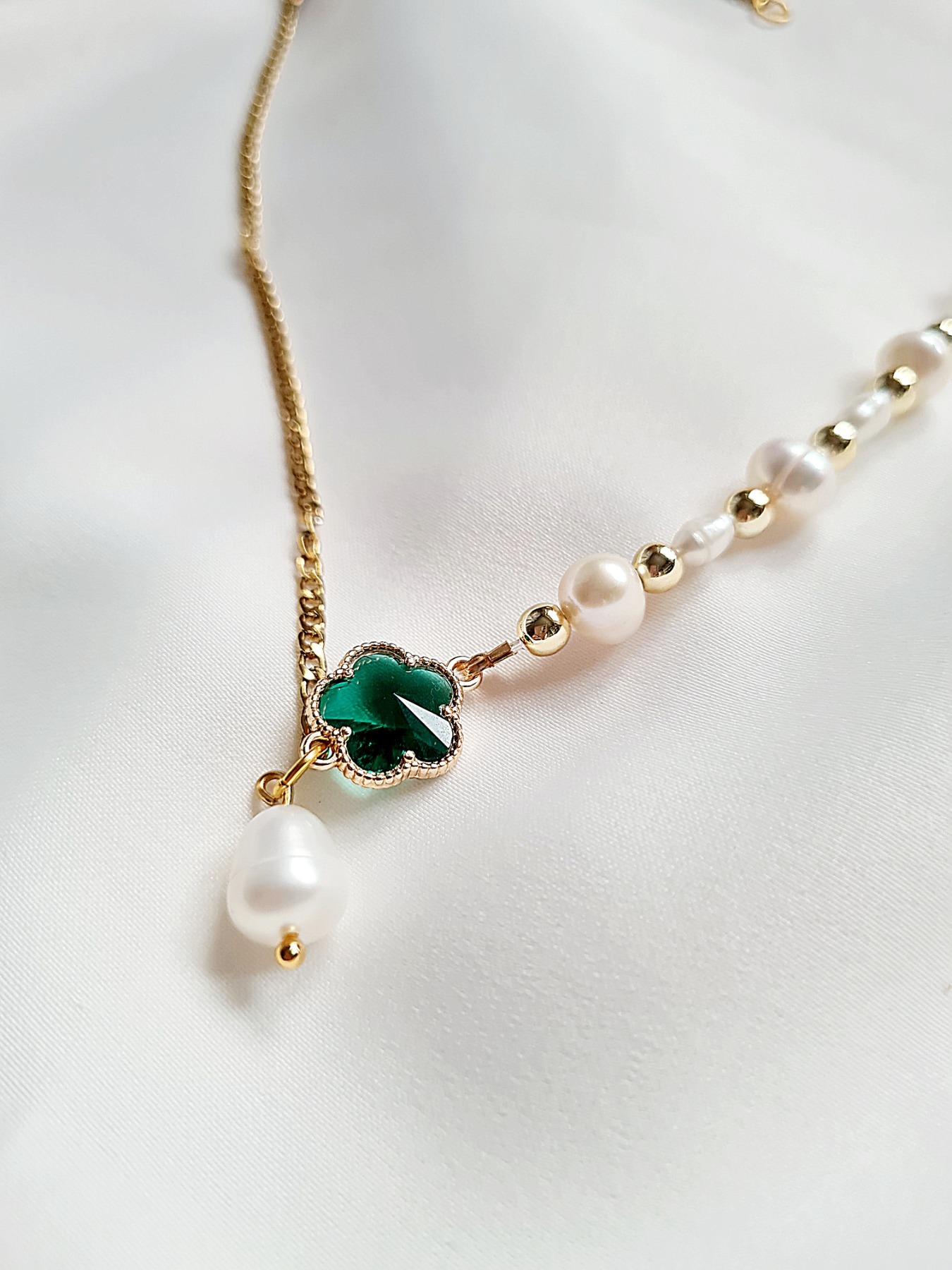 Perlen Halskette Brillante Kette Gliederketten Perlen Funkelnde Kette 5
