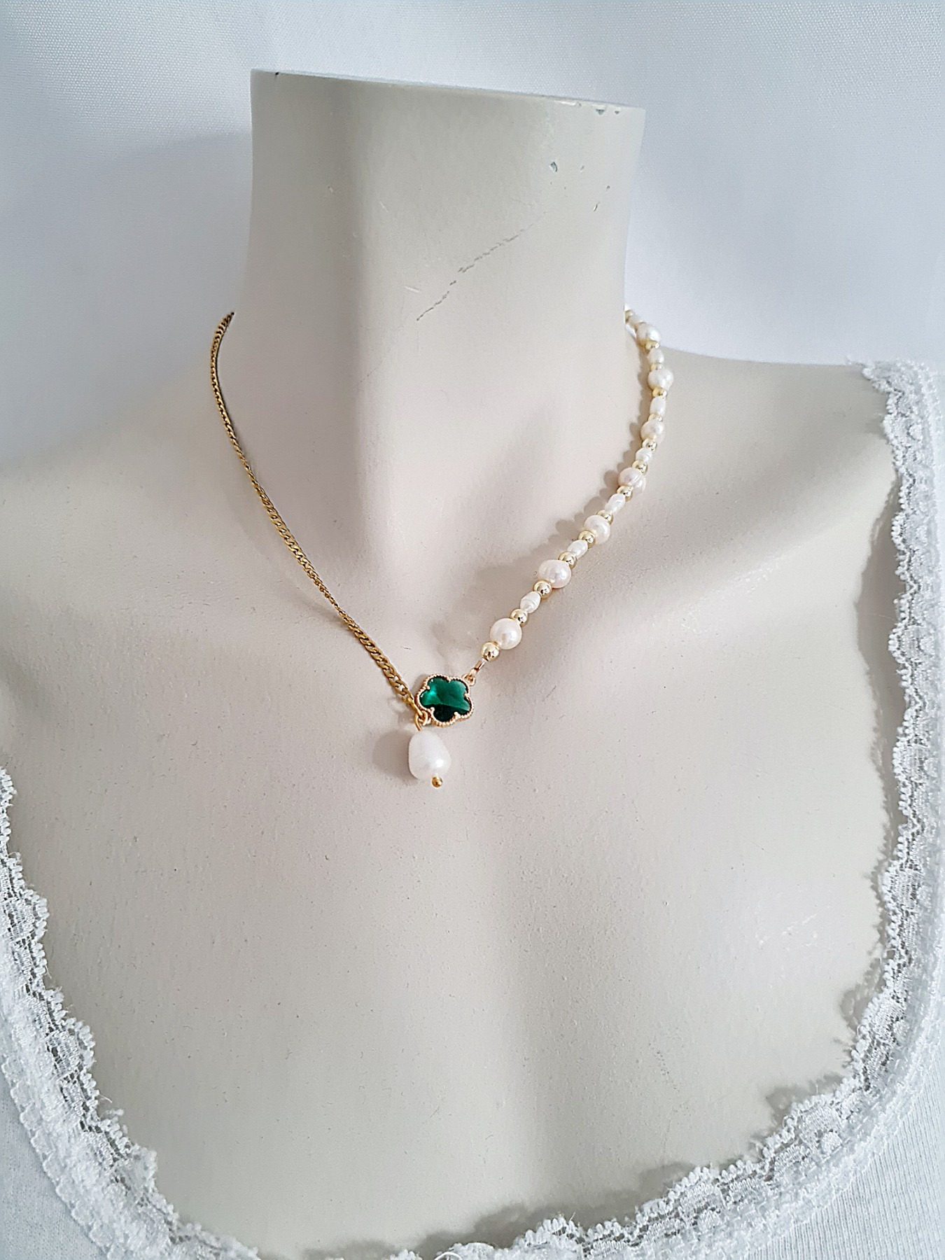 Perlen Halskette Brillante Kette Gliederketten Perlen Funkelnde Kette 6