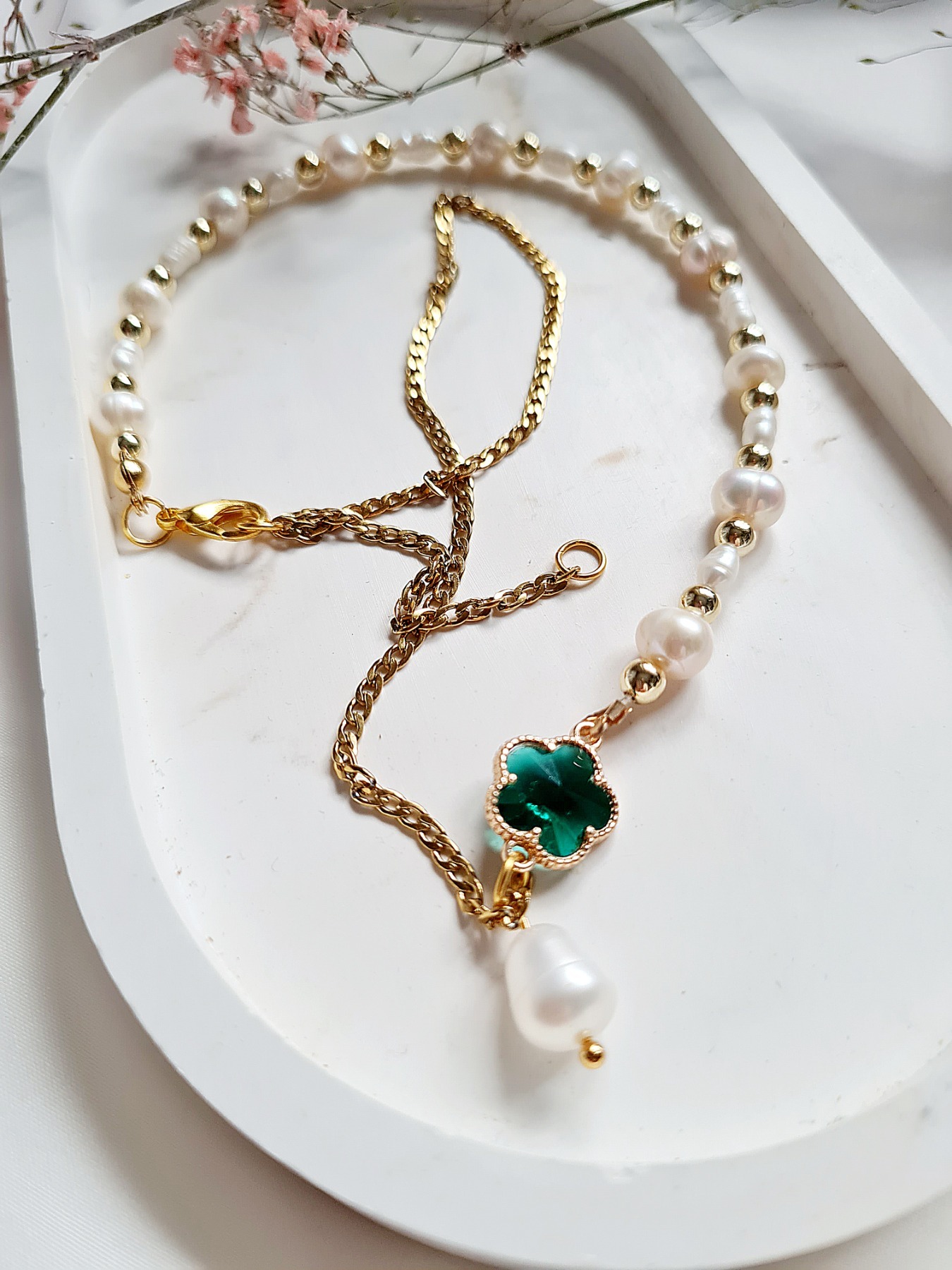 Perlen Halskette Brillante Kette Gliederketten Perlen Funkelnde Kette 7
