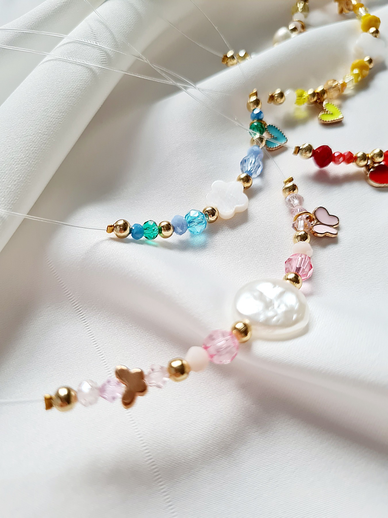 Unsichtbaren Halsketten Mini Anhängern Perlen Kette