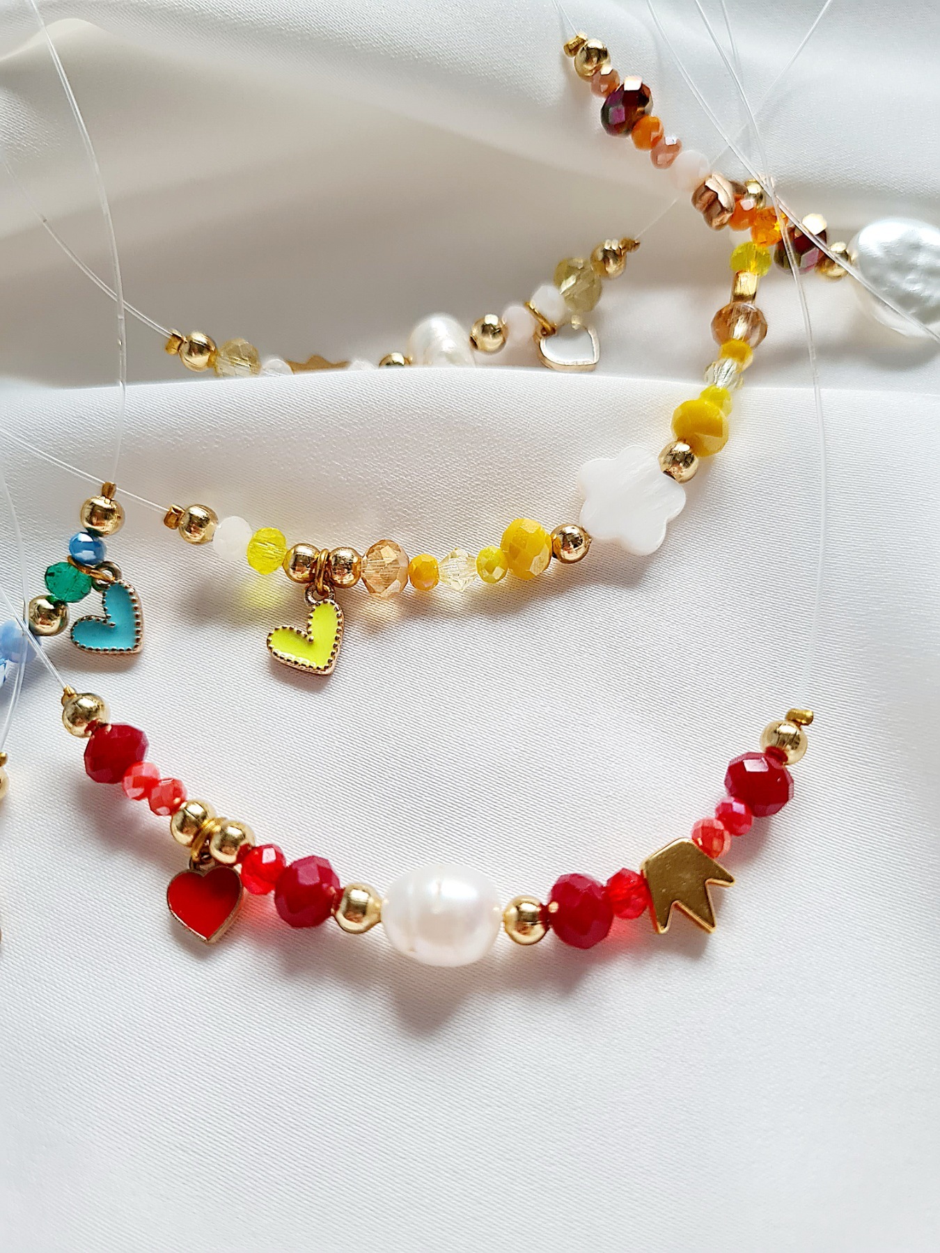 Unsichtbaren Halsketten Mini Anhängern Perlen Kette 2