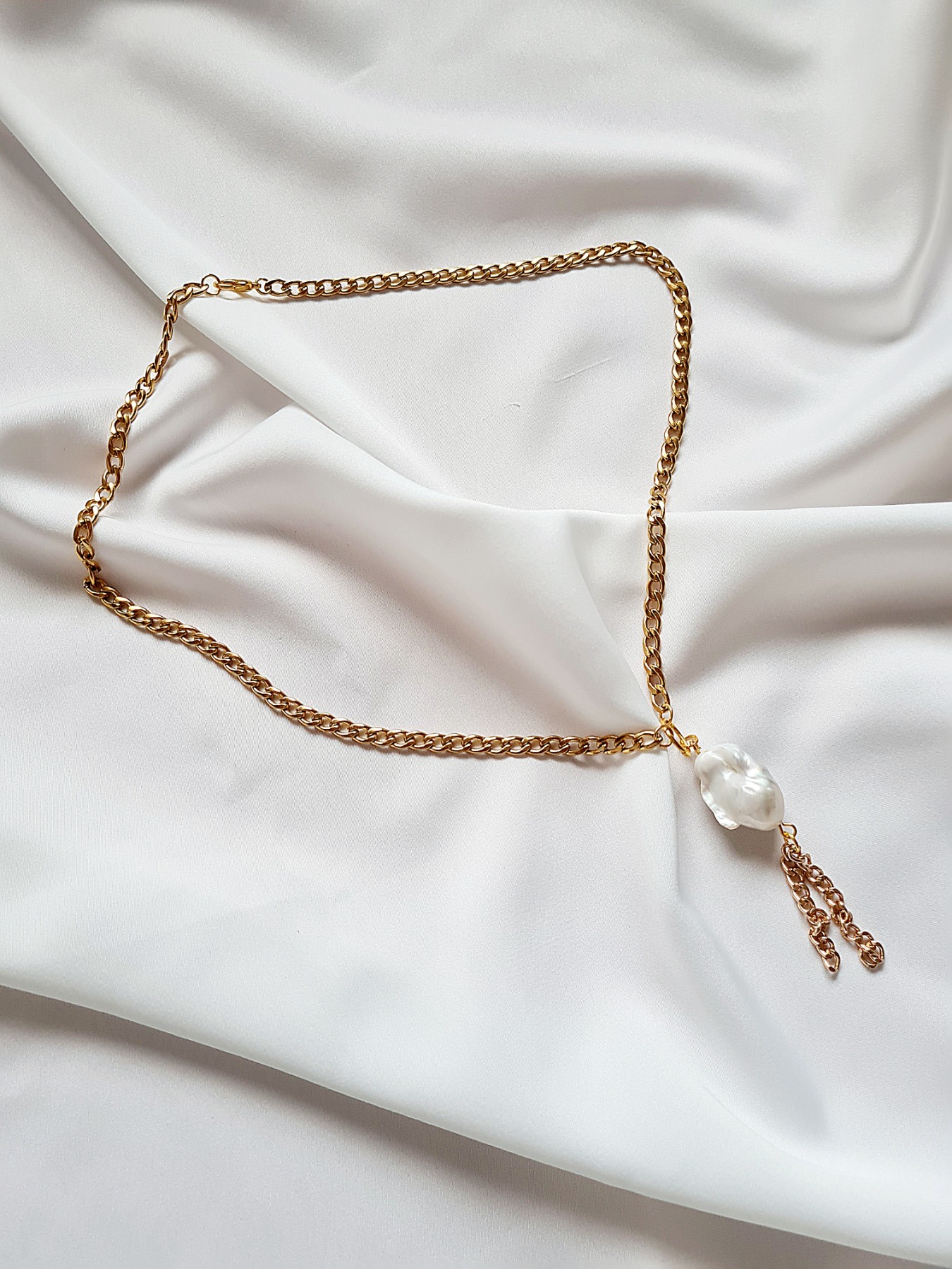 Elegante Halskette Perlenkette Edelstahl Halskette 6