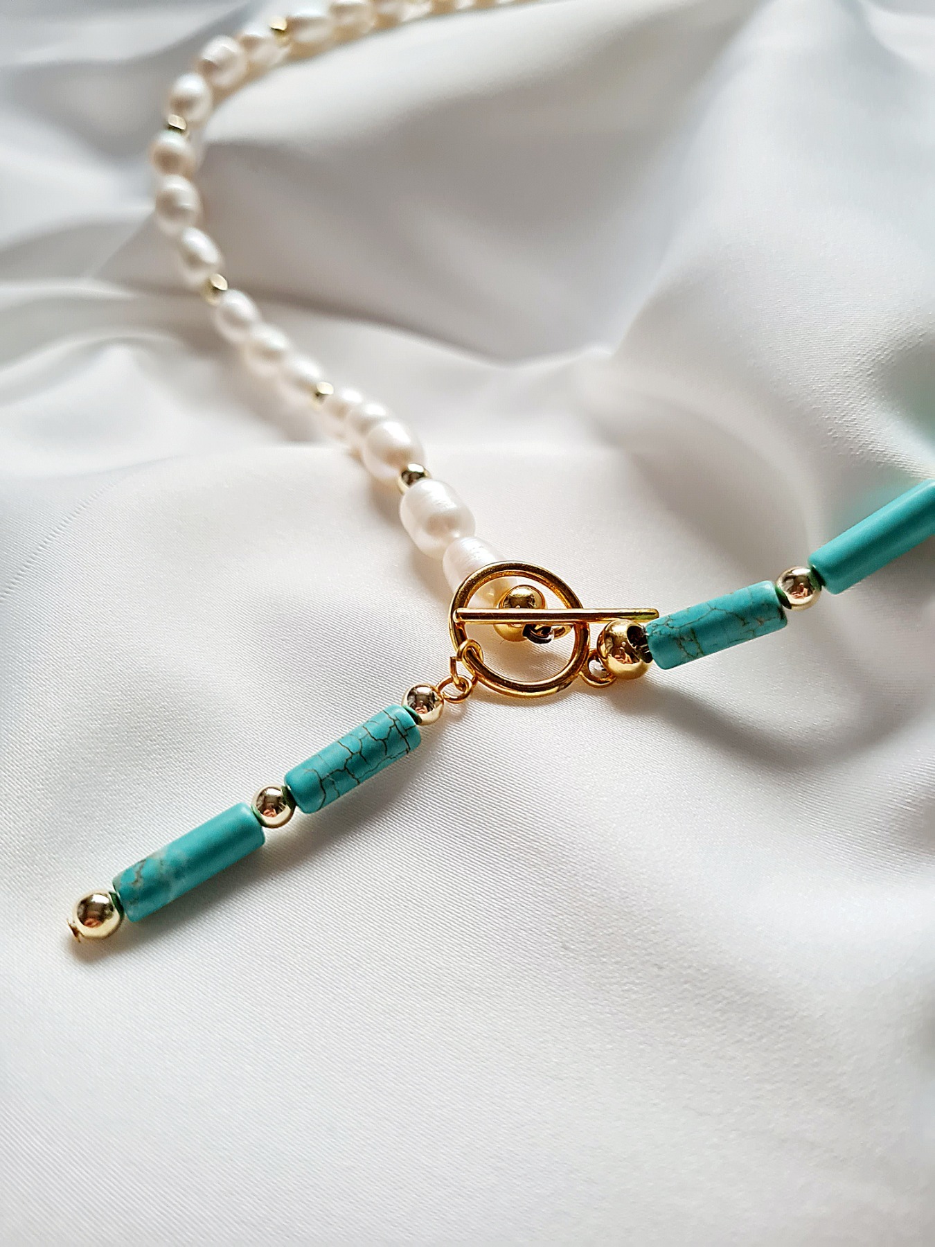 Edle Halskette Süßwasser Perlen Kette elegante Kette 8
