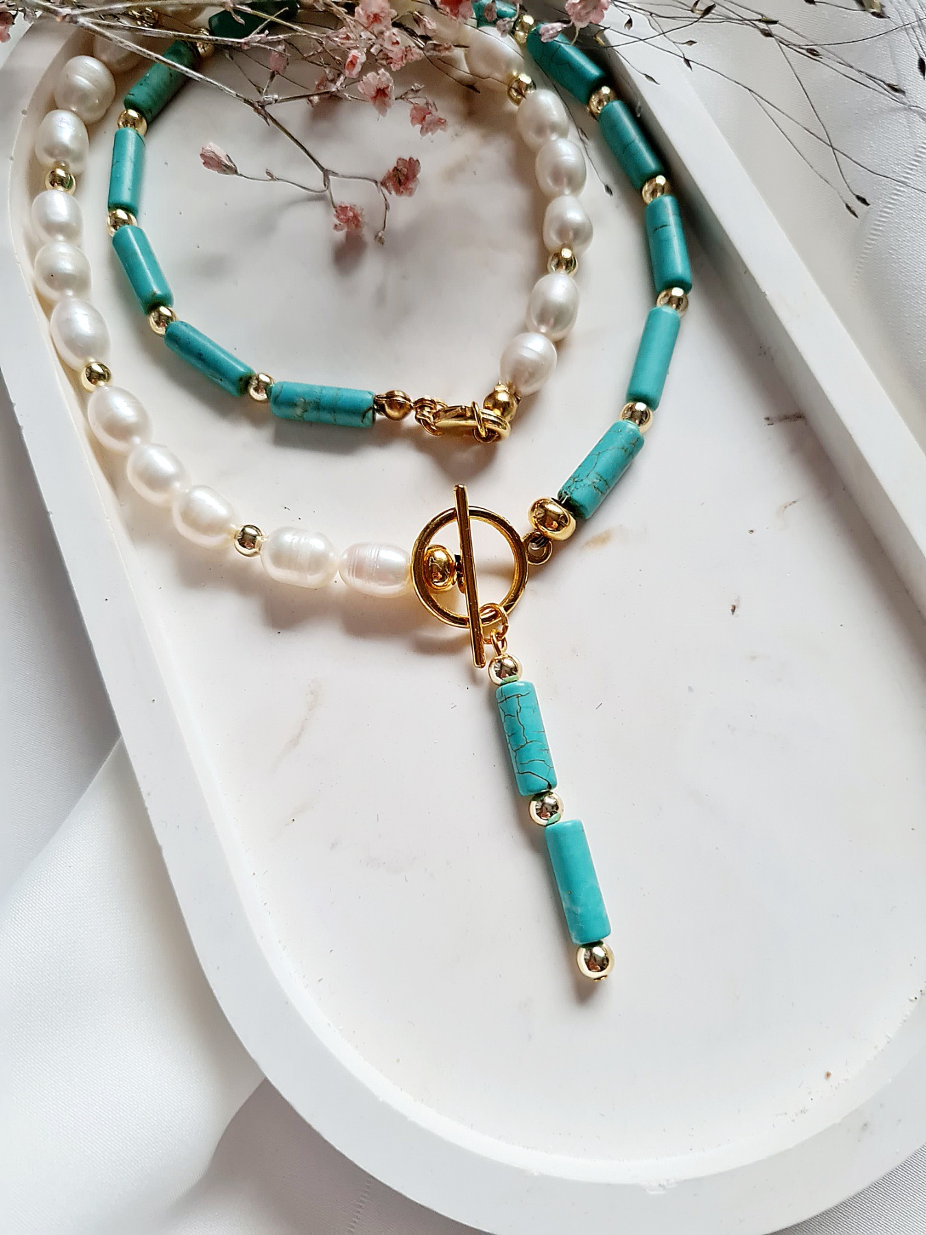Edle Halskette Süßwasser Perlen Kette elegante Kette 5