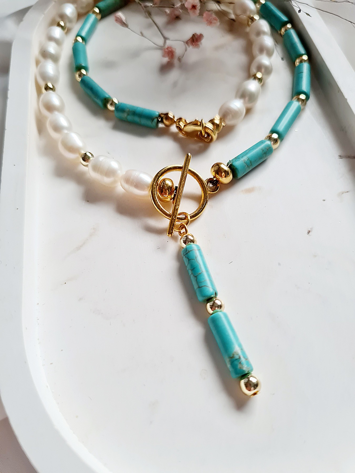 Edle Halskette Süßwasser Perlen Kette elegante Kette 4