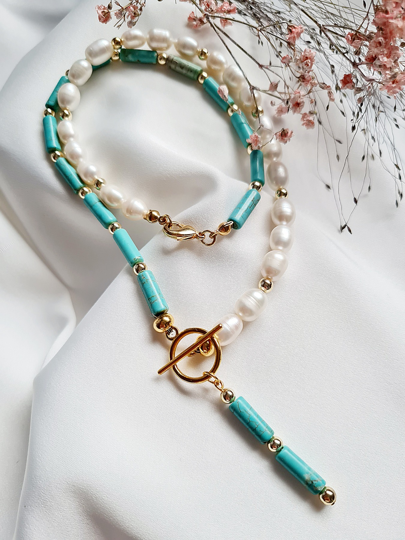 Edle Halskette Süßwasser Perlen Kette elegante Kette 2
