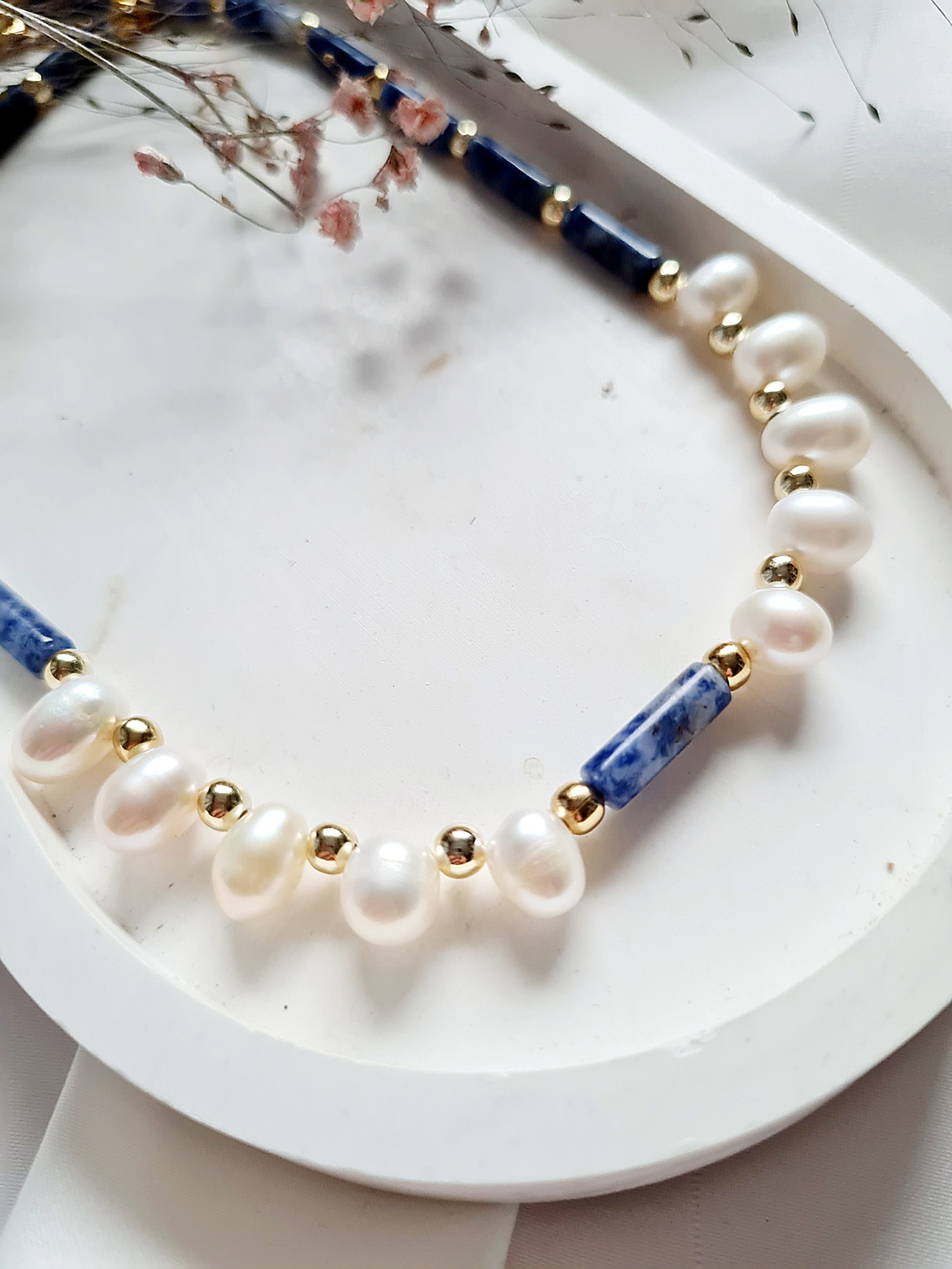 Perlen Halskette Süßwasserperlen Ketten 5