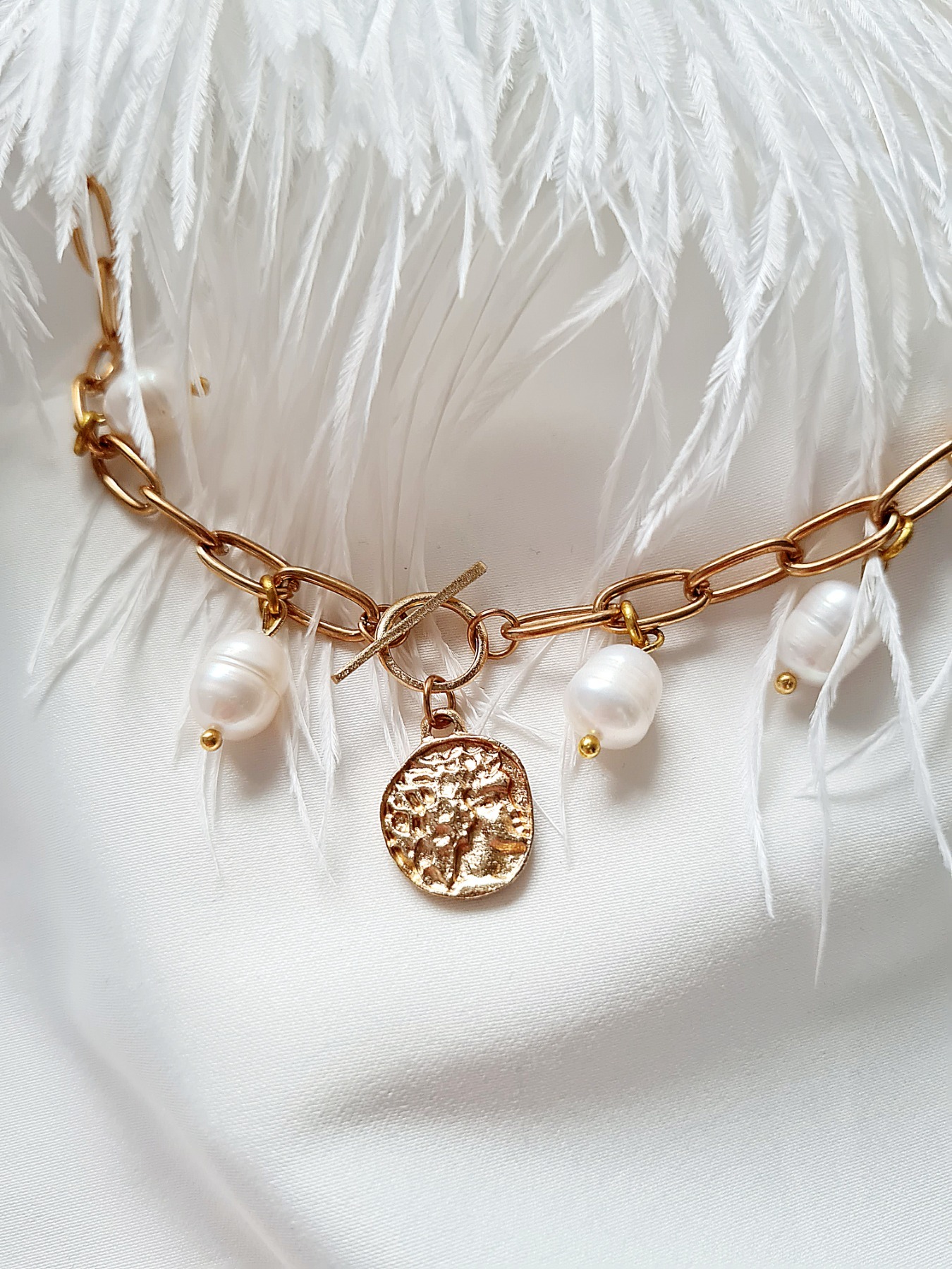 Handgefertigte Perlenkette Süßwasserperlenkette Frauen Halskette 4