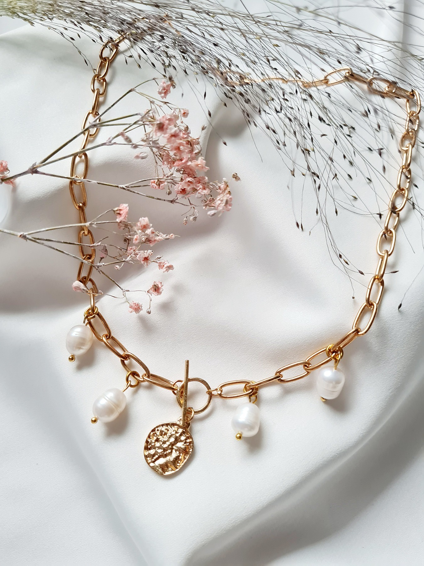 Handgefertigte Perlenkette Süßwasserperlenkette Frauen Halskette 2