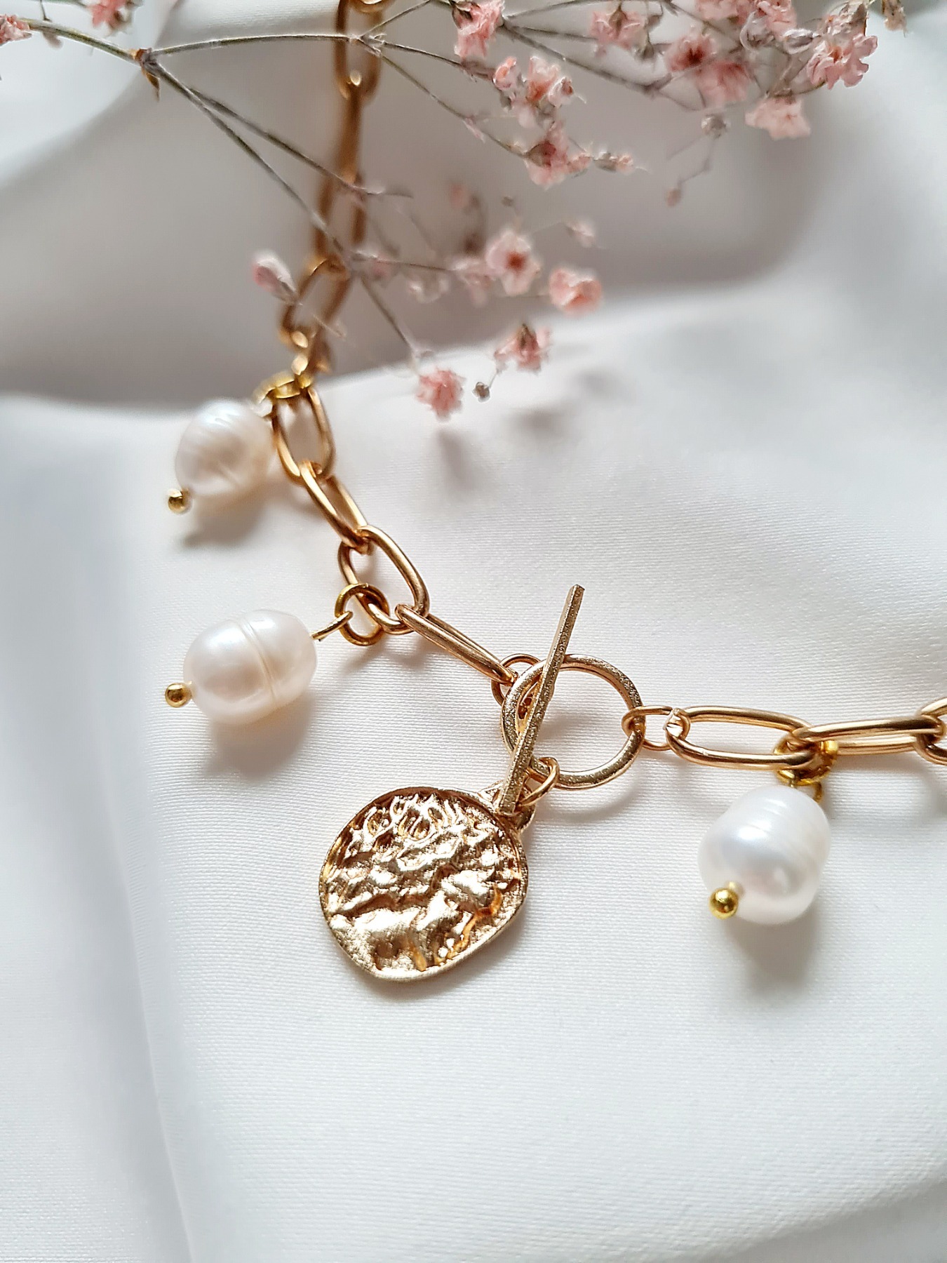 Handgefertigte Perlenkette Süßwasserperlenkette Frauen Halskette