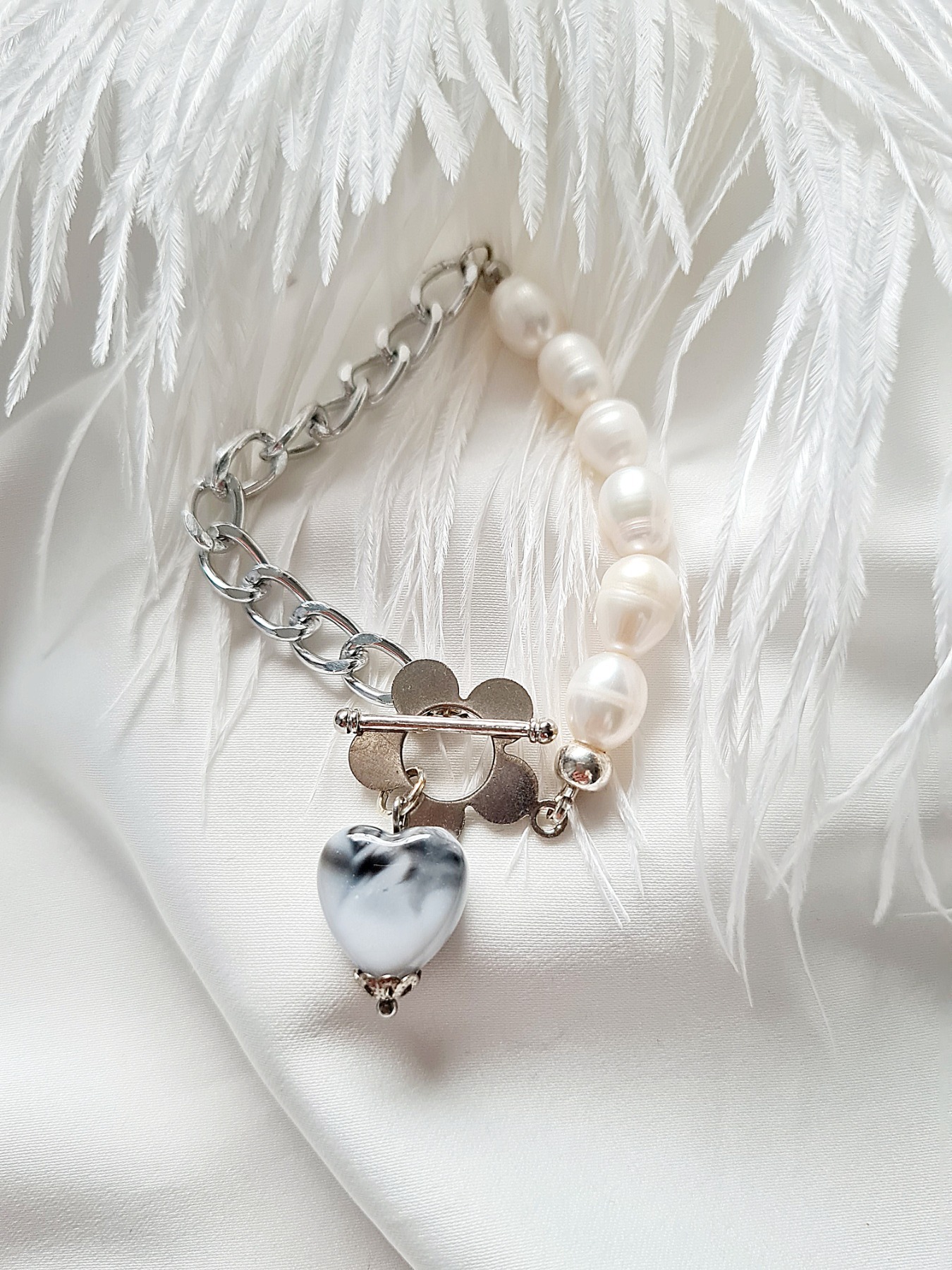 Armband Glieder Süßwasser Perlen originelles Armband Gliederkette Frauen 6