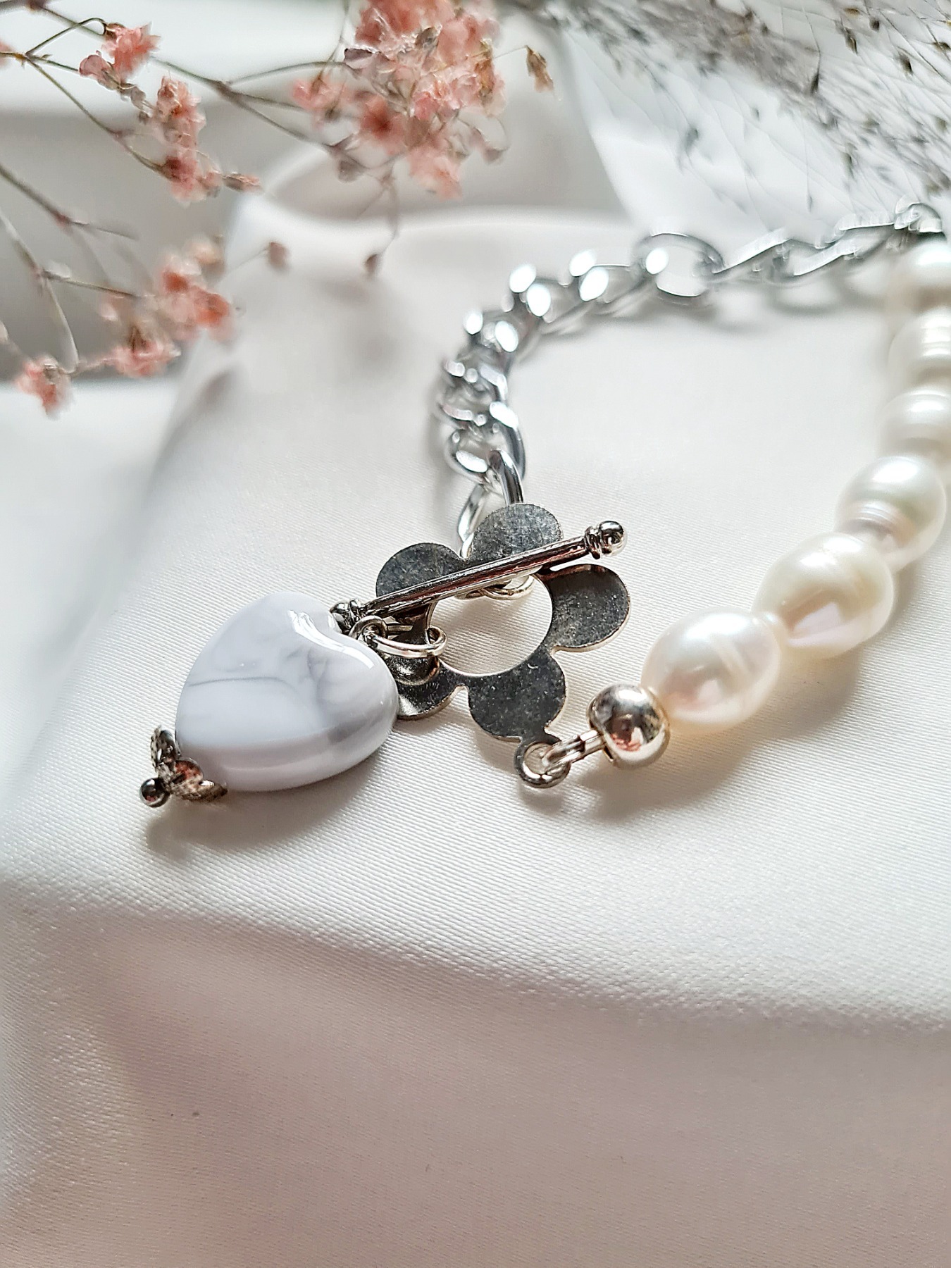 Armband Glieder Süßwasser Perlen originelles Armband Gliederkette Frauen 2