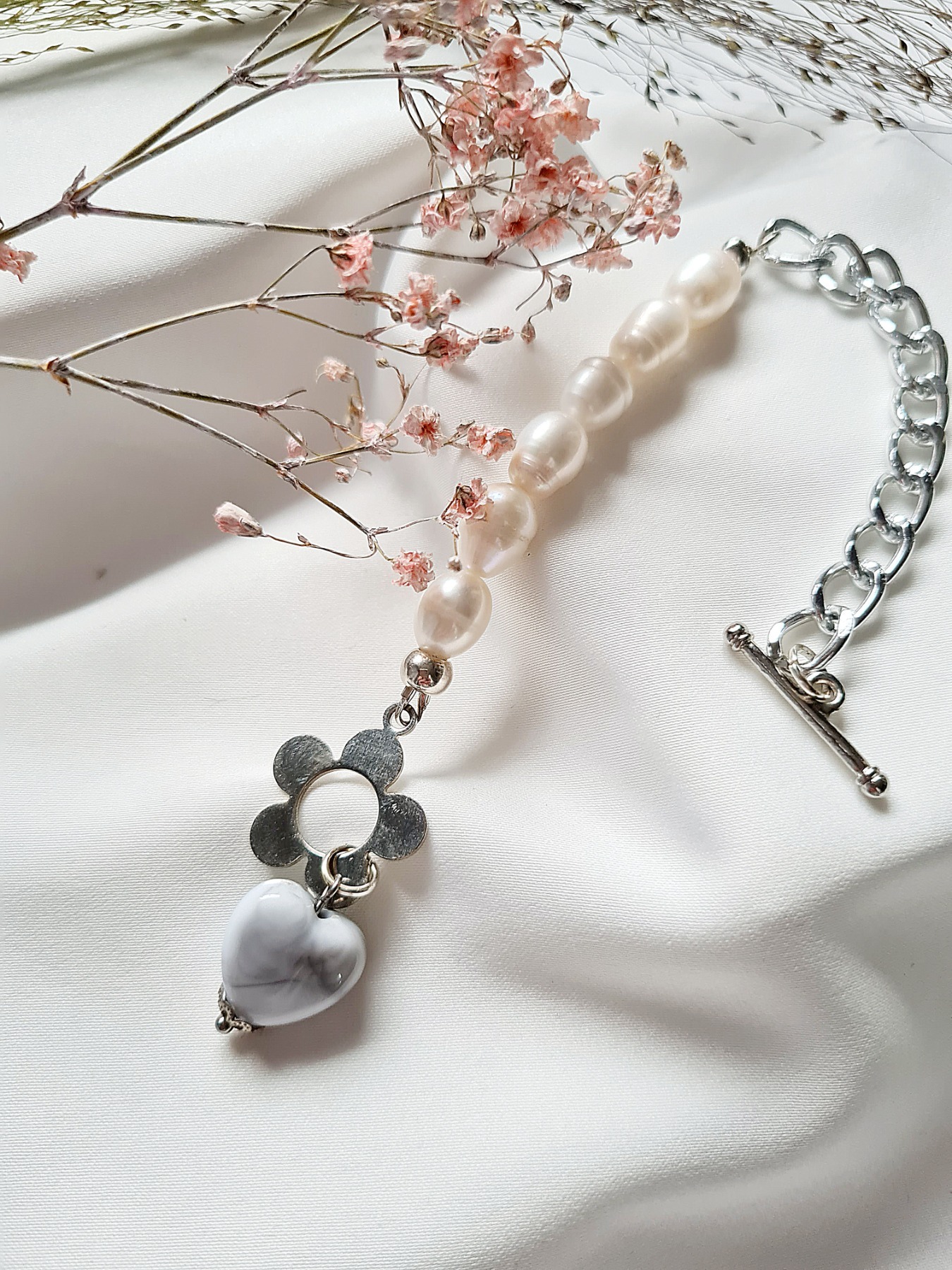 Armband Glieder Süßwasser Perlen originelles Armband Gliederkette Frauen