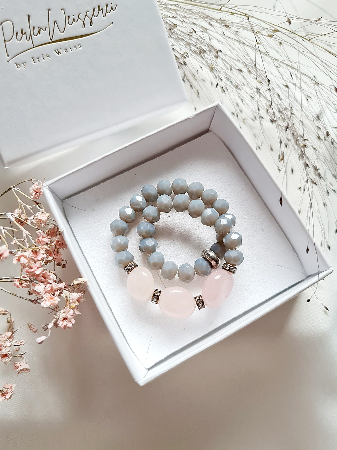 Perlenarmband Grau Perlenarmband Accessoire für Damen