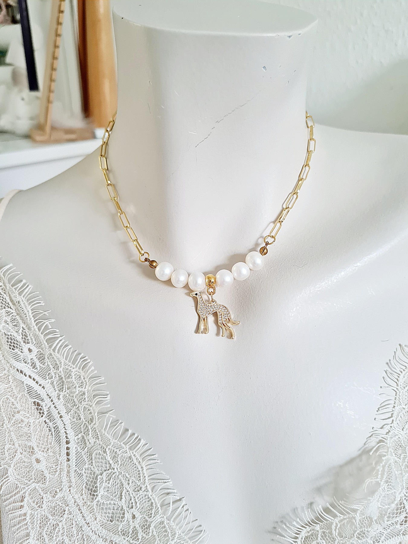 Süßwasser-Zuchtperlen Halskette 18k Vergoldung Luxus stilbewusste Frauen 2