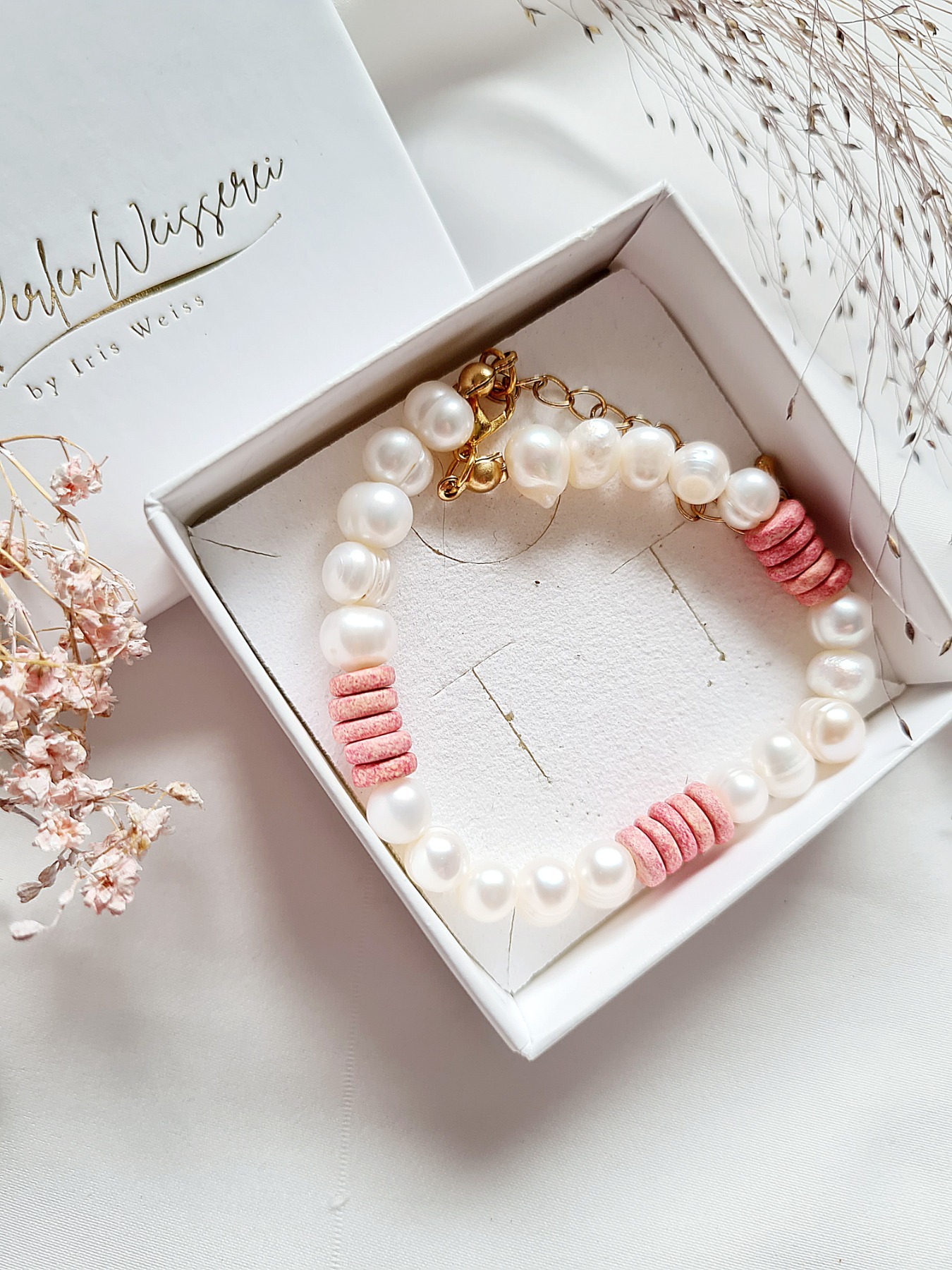 Sommerliche Eleganz Armbänder Süßwasser-Zucht-Perlen Keramikperlen zeitlose Schönheit 7