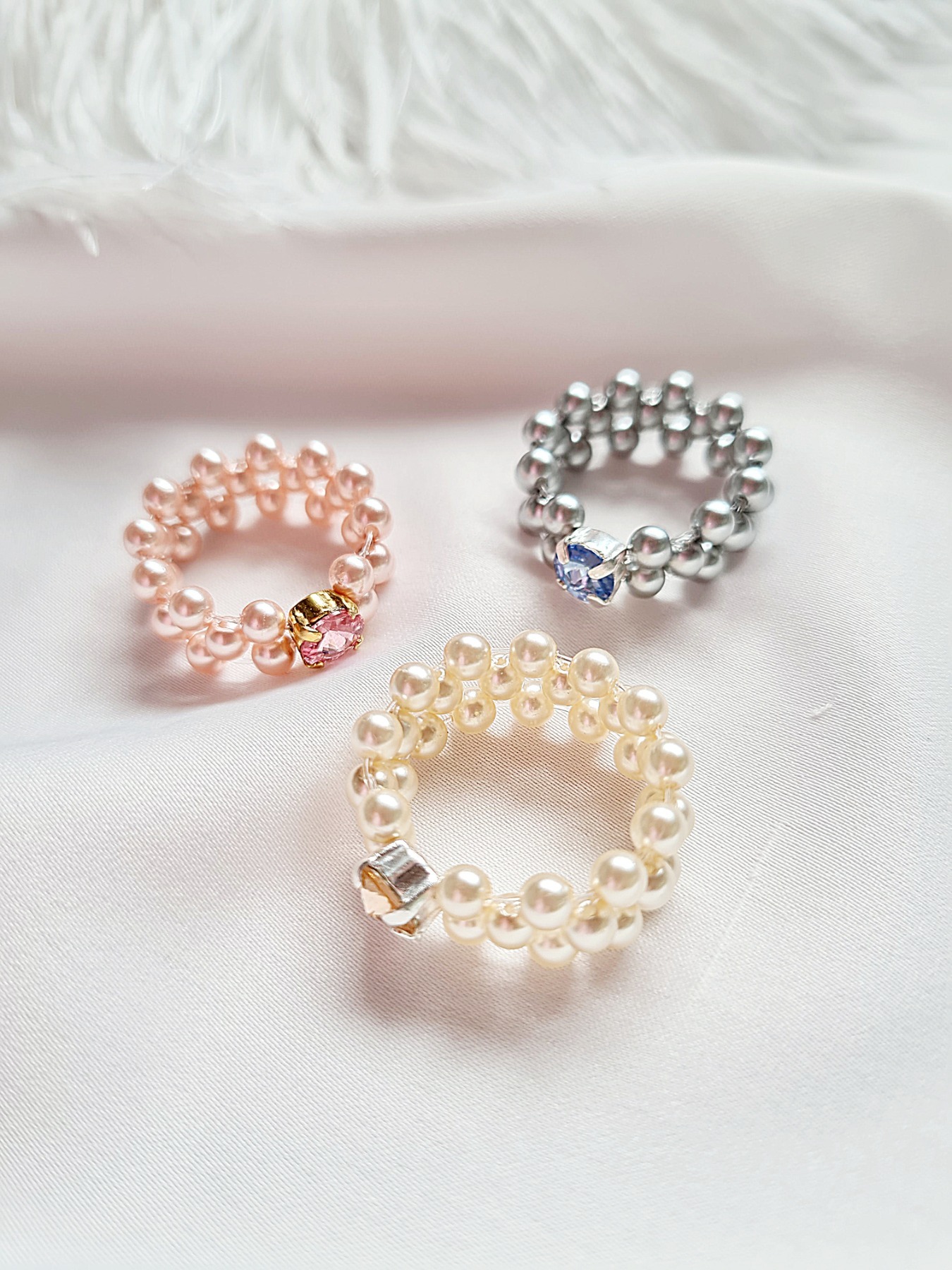 Preciosa Nacre Pearls Ringe elegante Schmuckstück 8