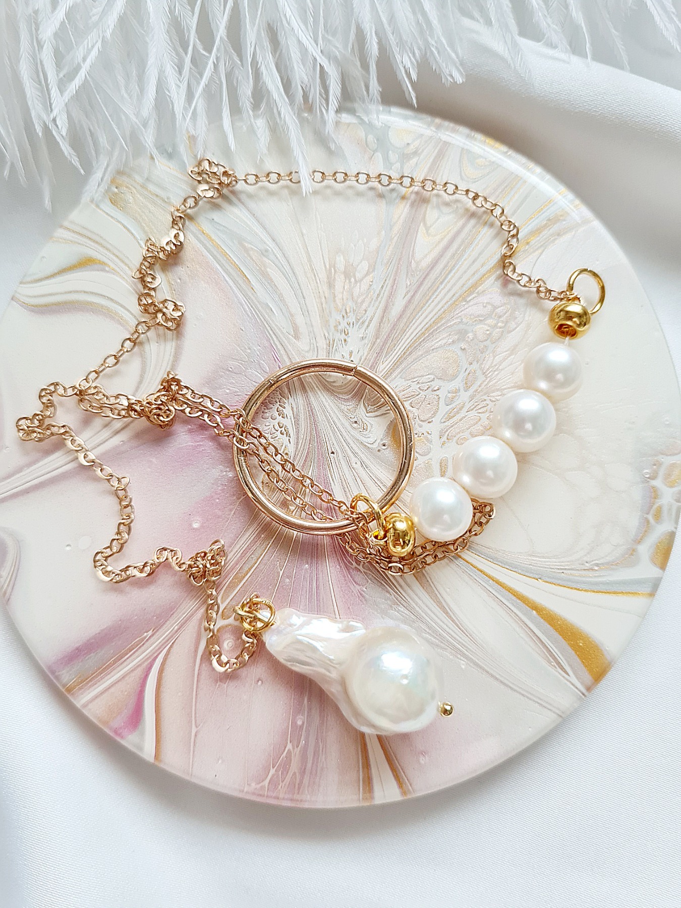 Halskette Gliederkette Süßwasser-Zucht-Perlen Eleganz zeitlose Schönheit 8