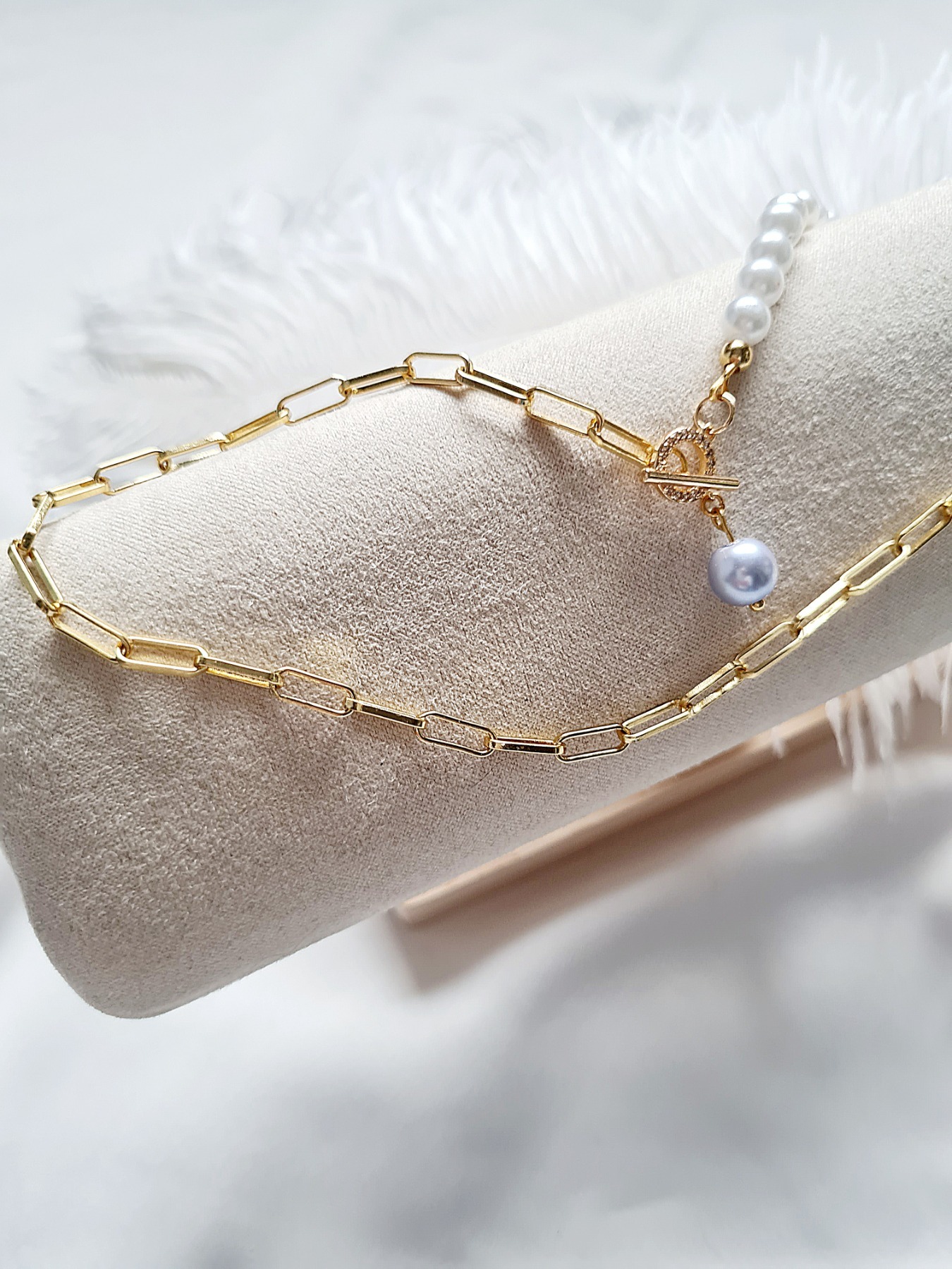 vergoldete Halskette Edelstahl 18k vergoldet Hochzeitsschmuck elegante Halskette Edelstahl
