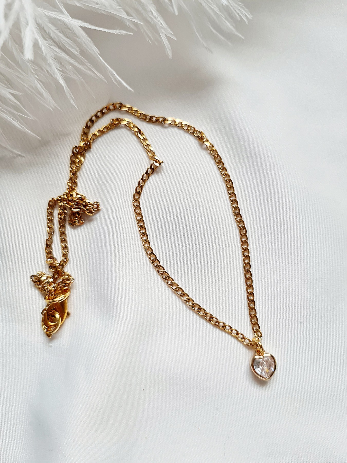 vergoldete Halskette Edelstahl-Halskette Herzanhänger zeitlose Halskette klassisches Design