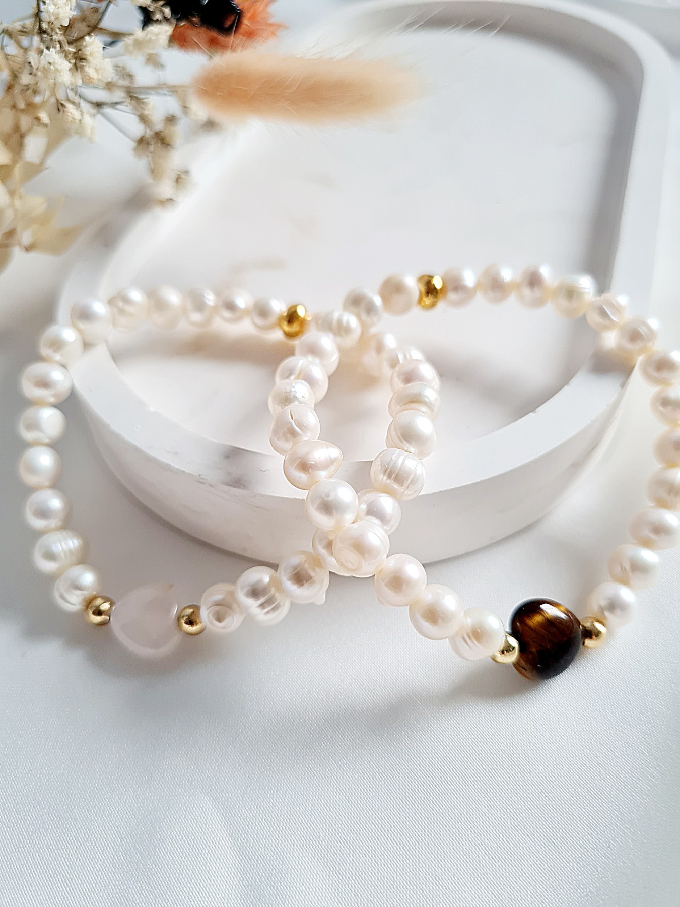 Armbänder | Süßwasser-Zucht-Perlen | Herz-Perle 6