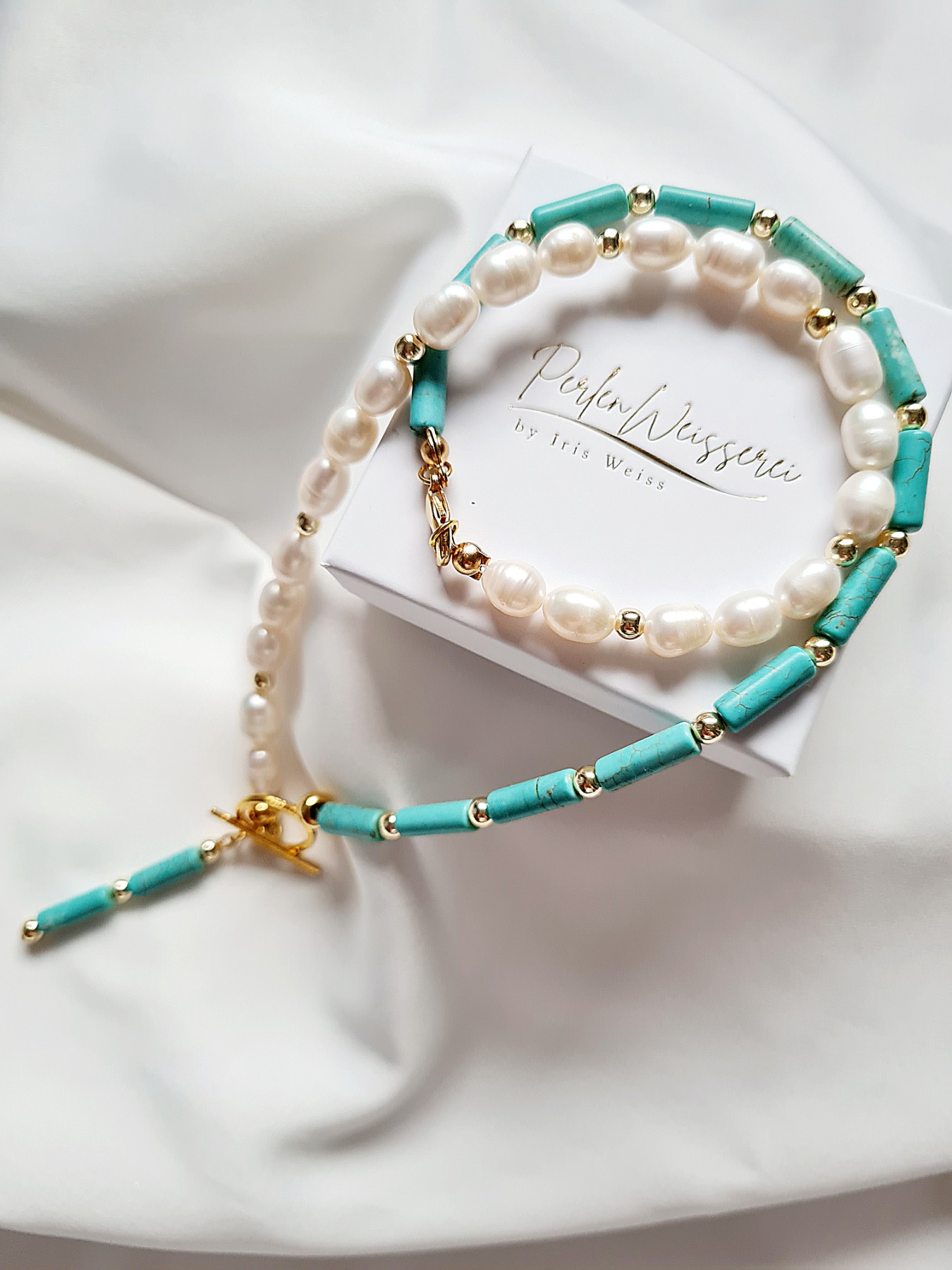 Halskette aus Süßwasser-Zucht-Perlen 9
