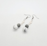 Howlith Perlen Ohrringe Jasper weiß-graue Ohrringe für Frauen 5